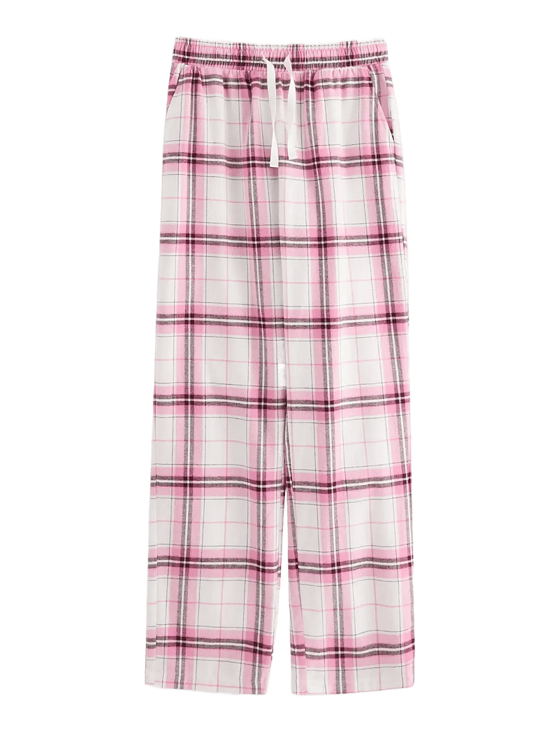 Lindex - Trousers pyjama flannel - pyjamas - pink - 1