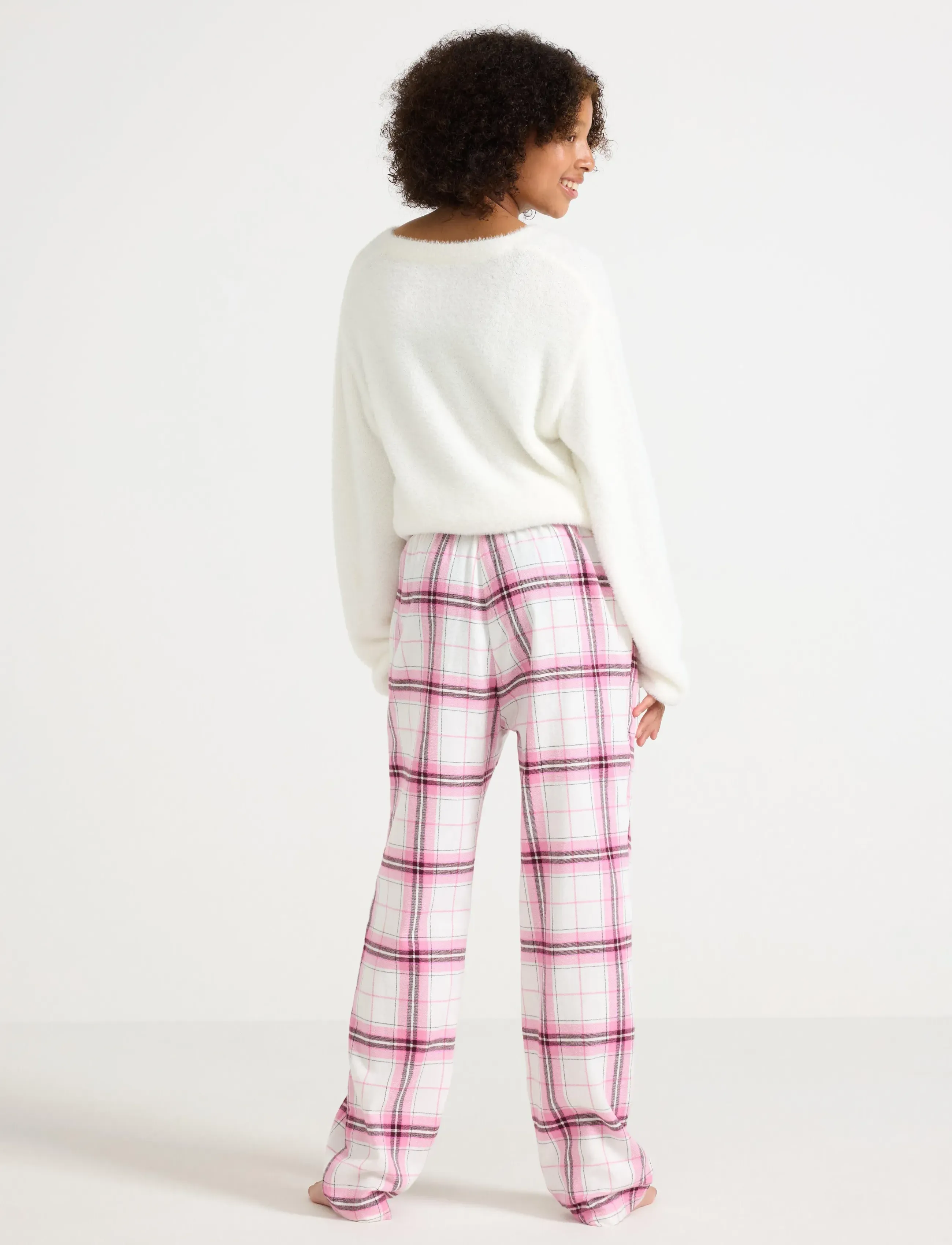 Lindex - Pyjama trousers in flannel - schlafanzüge - pink - 3