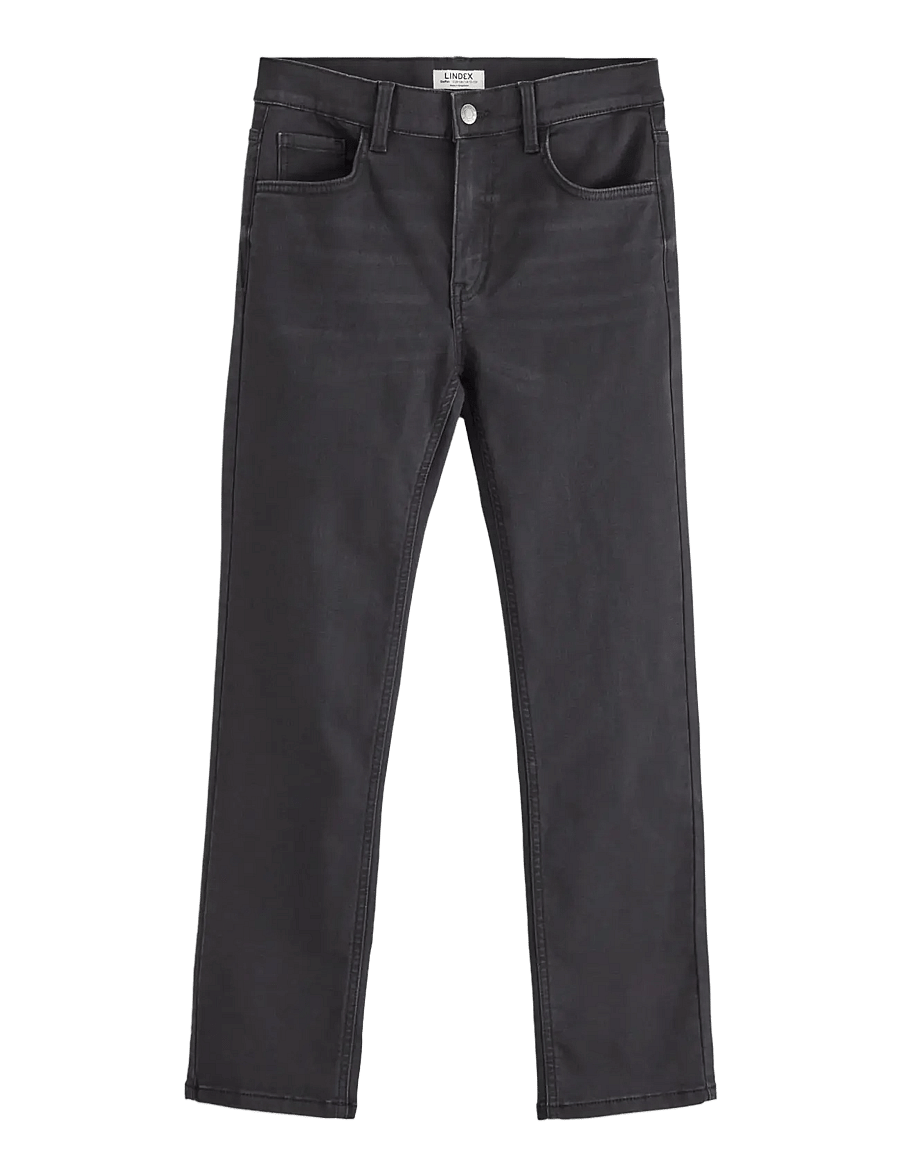 Lindex - STAFFAN Straight leg jeans with brushed inside - regular jeans - black - 1