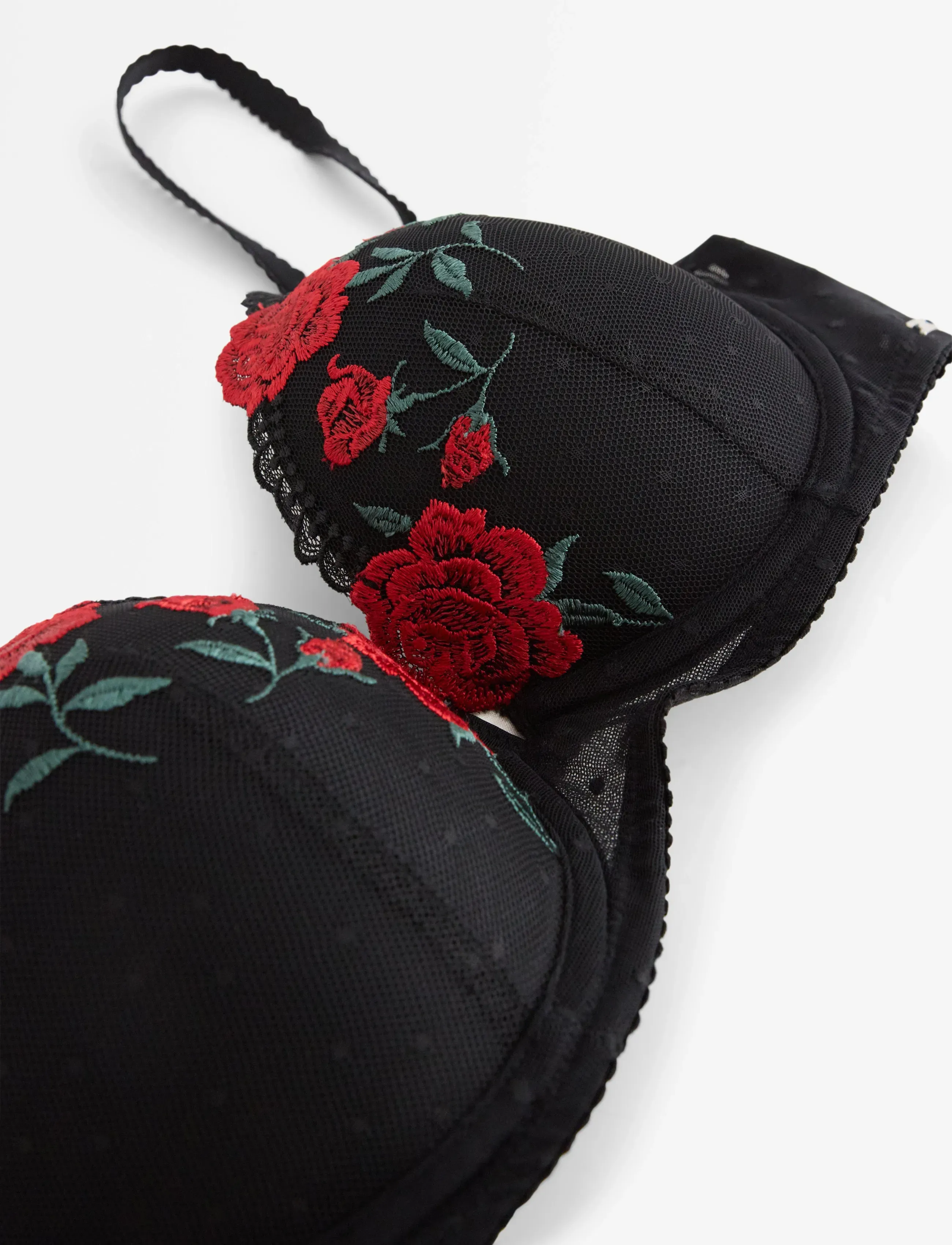 Lindex - ella m - malva push-up bra with lace - die niedrigsten preise - black - 5