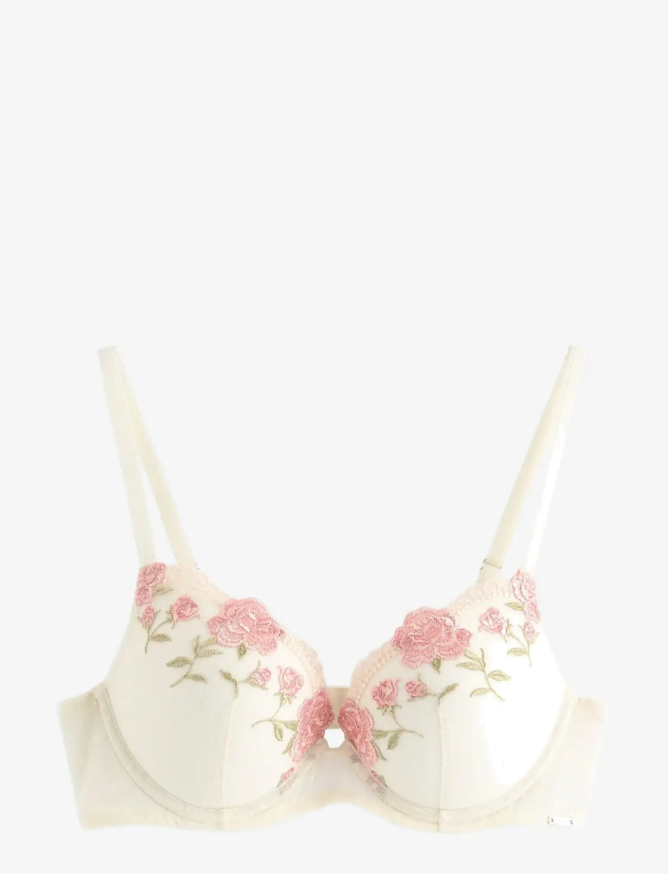 Lindex - ella m - malva push-up bra with lace - push up bh'er - light white - 1