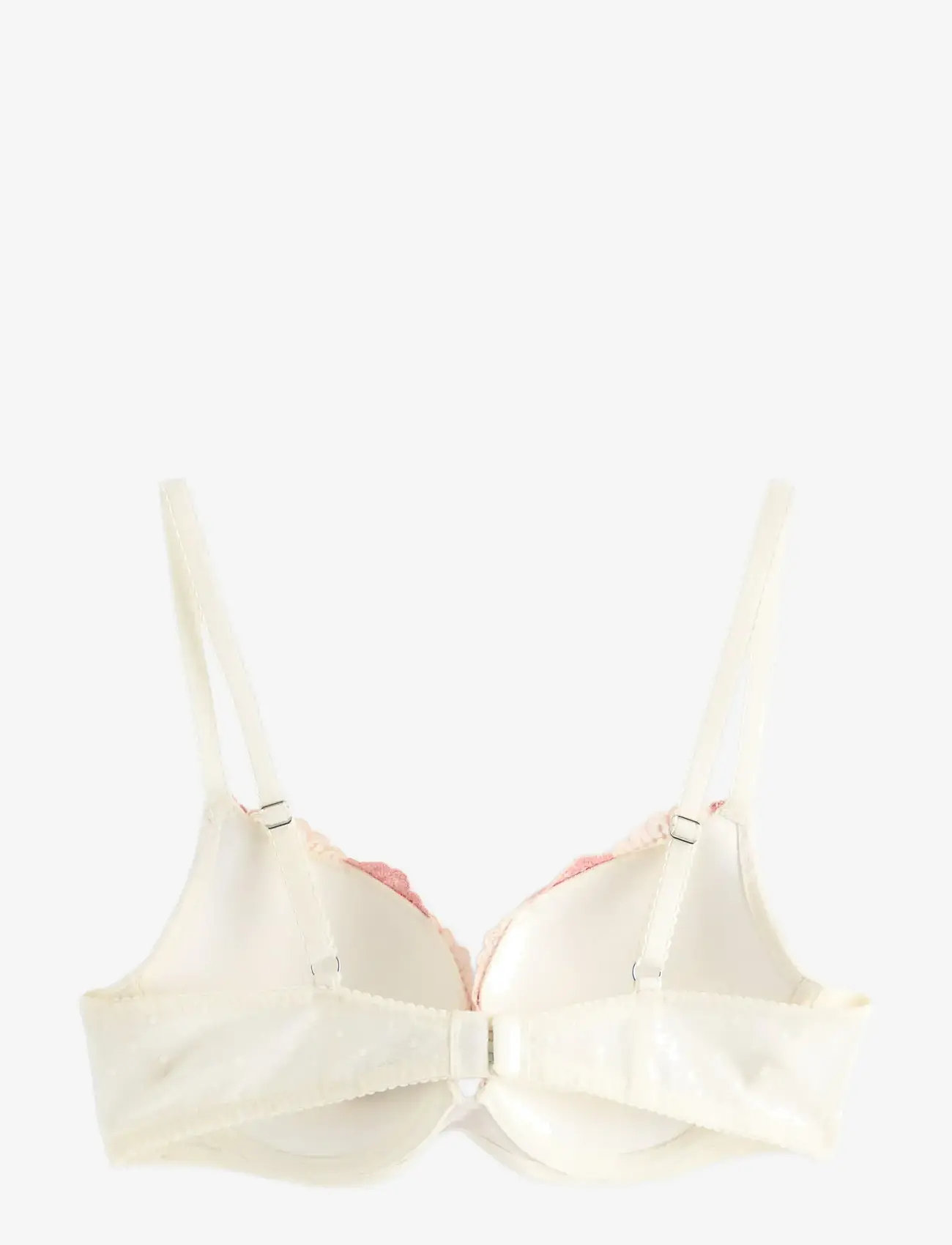 Lindex - ella m - malva push-up bra with lace - push up bh'er - light white - 2