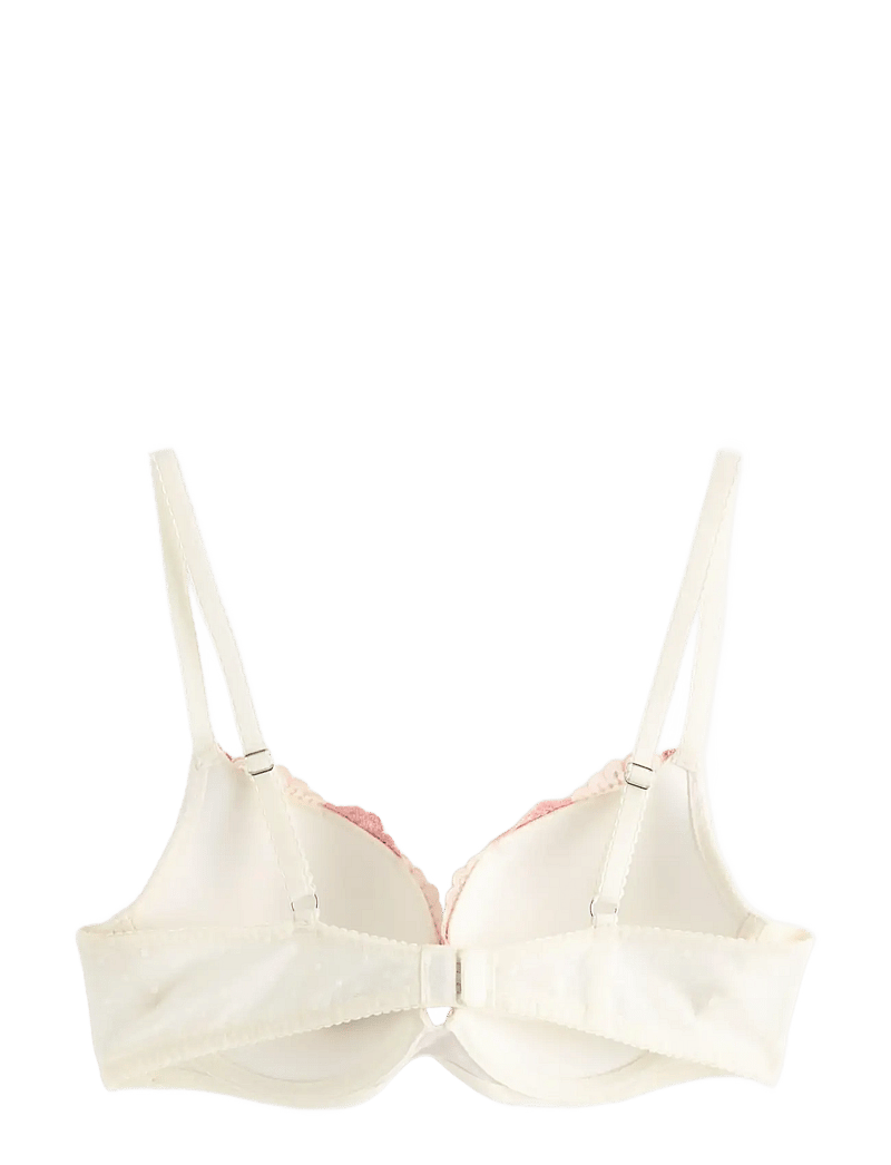 Lindex - ella m - malva push-up bra with lace - push up bh'er - light white - 2