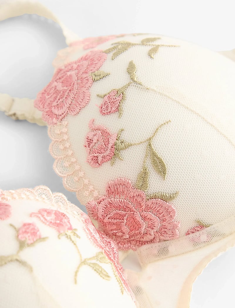 Lindex - ella m - malva push-up bra with lace - push up bh'er - light white - 5