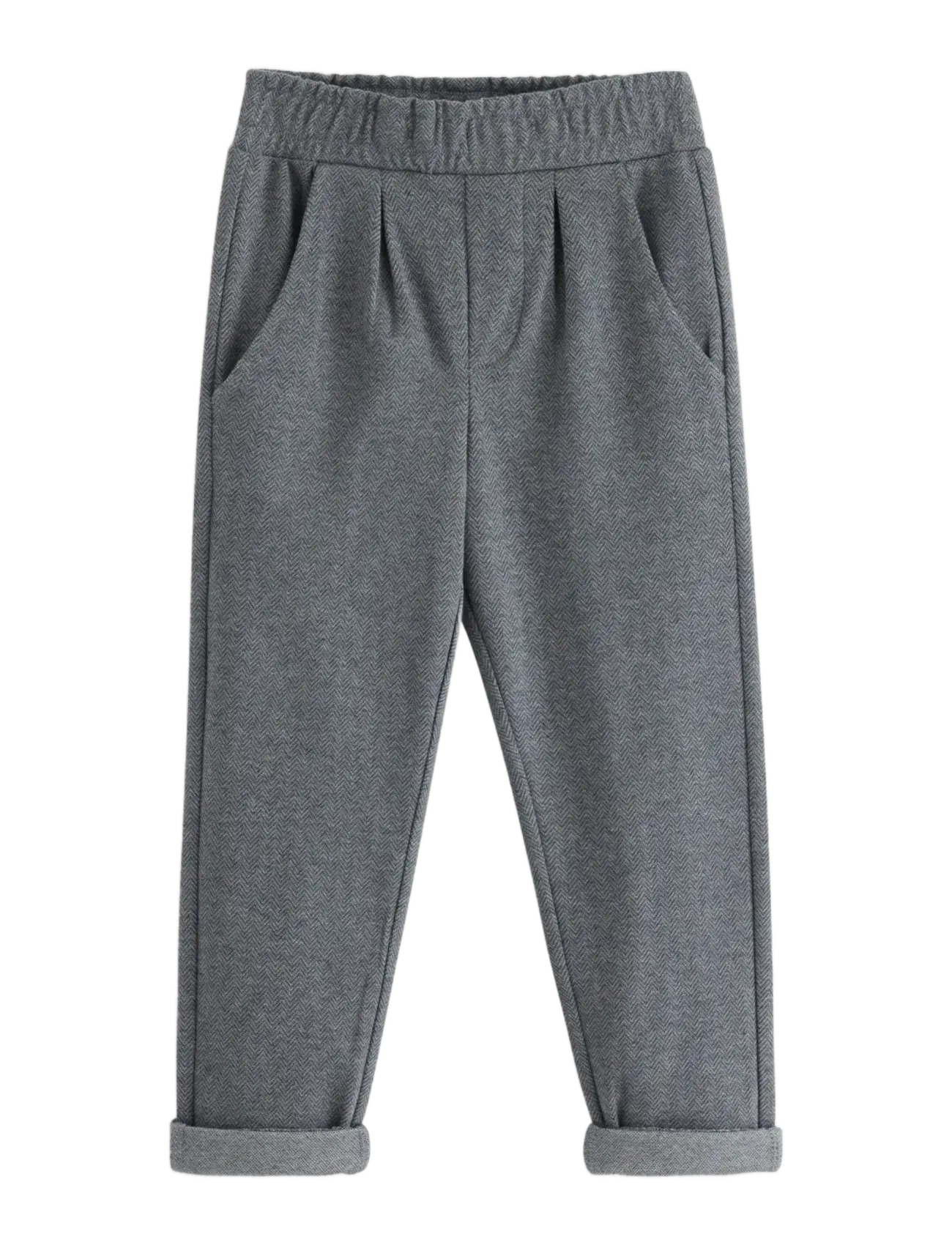 Lindex Trousers Herringbone - Kampagnen - OFF BLACK / grey