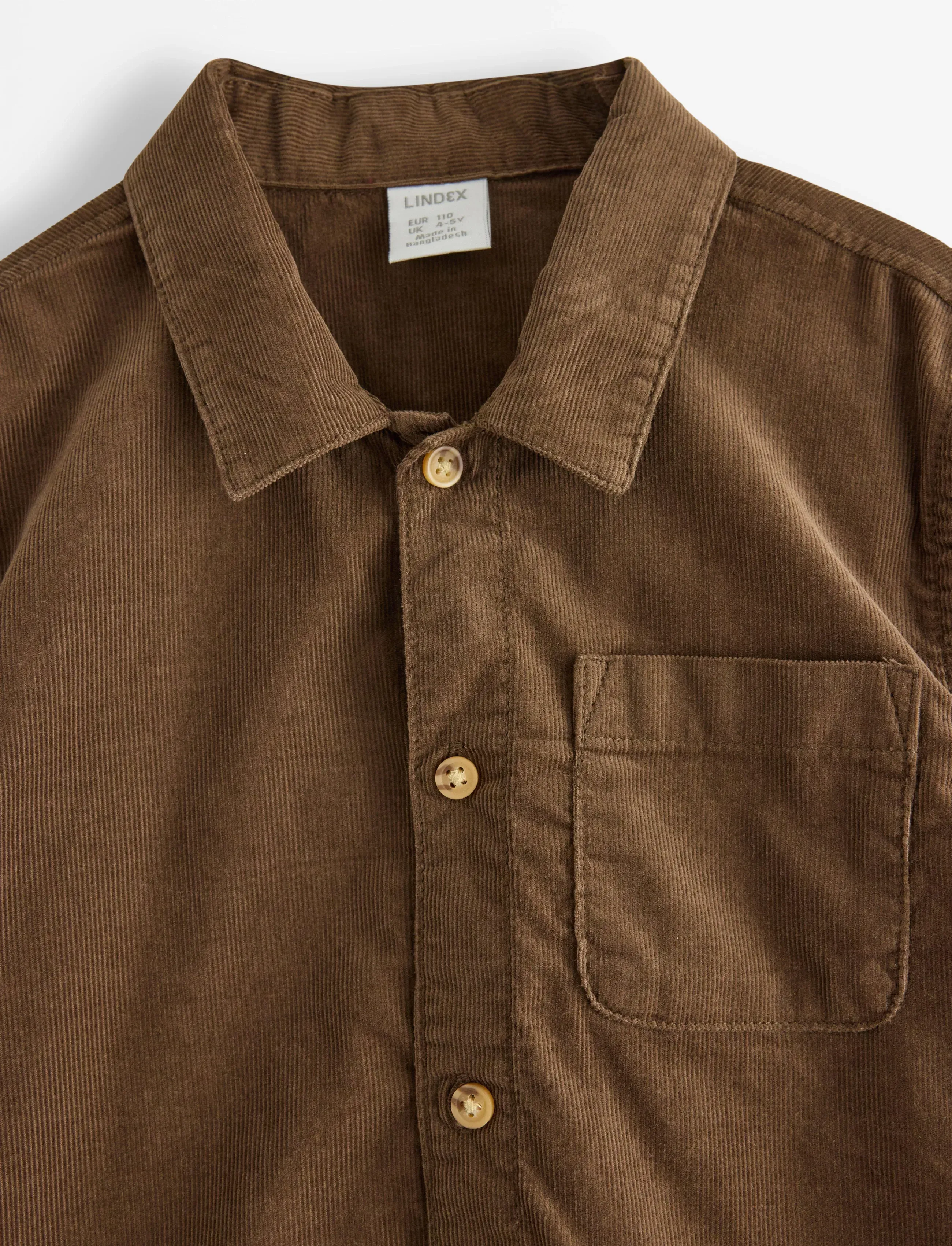 Lindex - Skjorta i manchester - långärmade skjortor - dark brown - 5