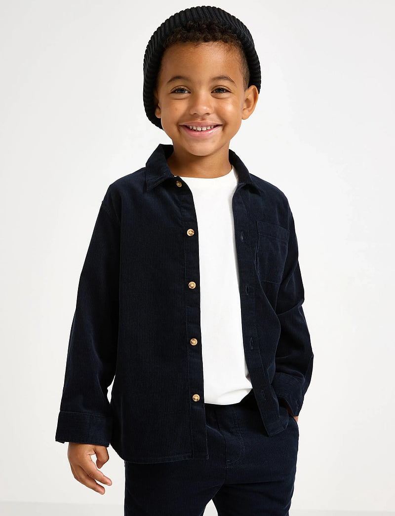 Lindex - Skjorta i manchester - long-sleeved shirts - dark navy - 0