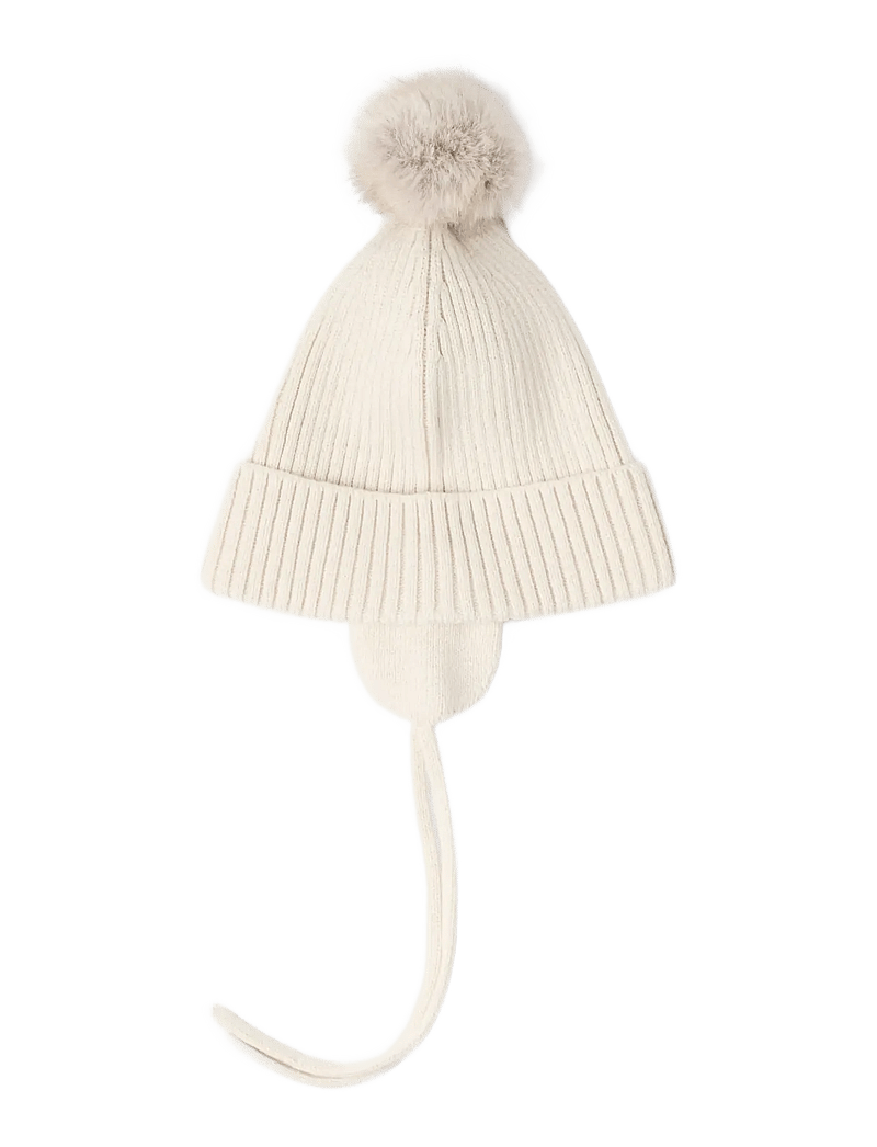 Lindex - Cap knitted w pom pom - beanies - light beige - 1