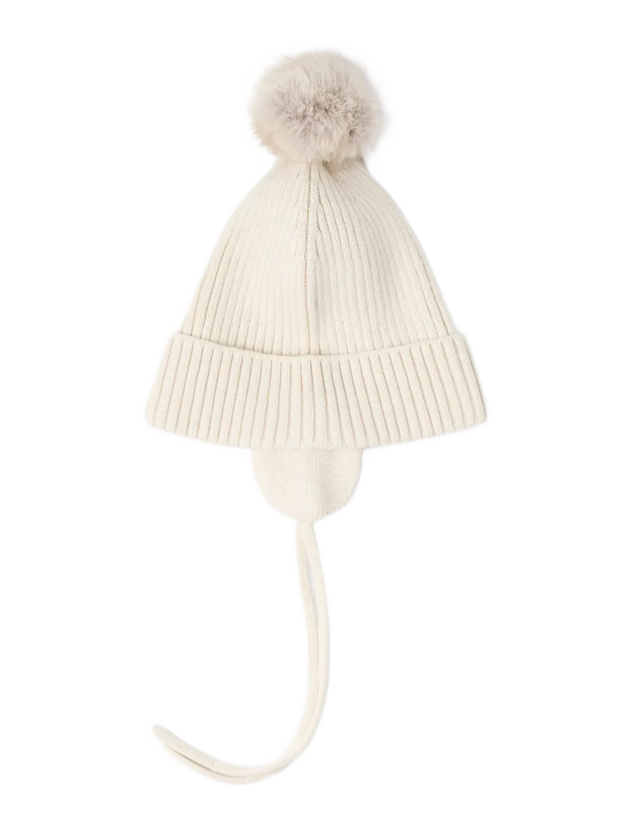 Lindex - Cap knitted w pom pom - muts - light beige - 1