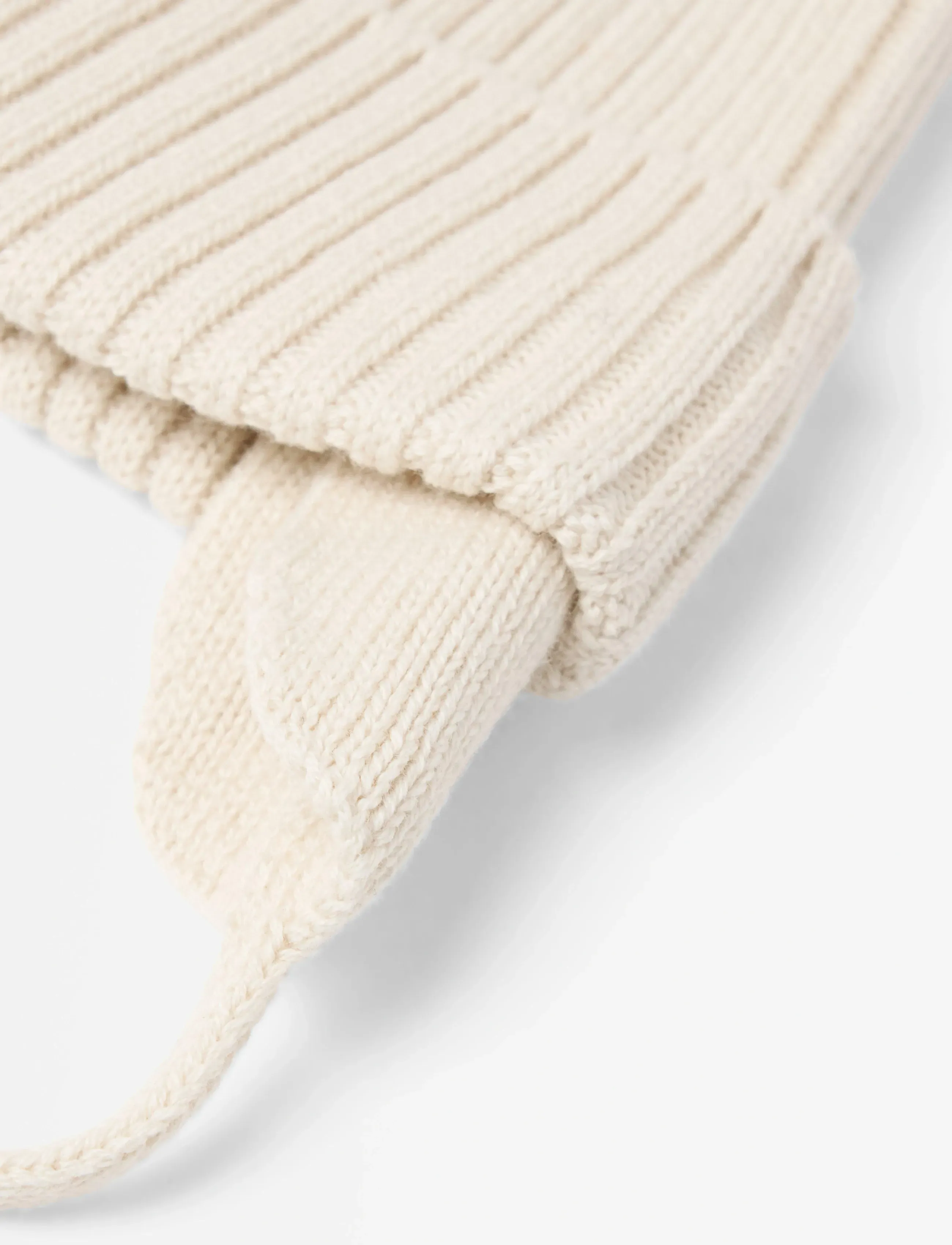 Lindex - Cap knitted w pom pom - muts - light beige - 2