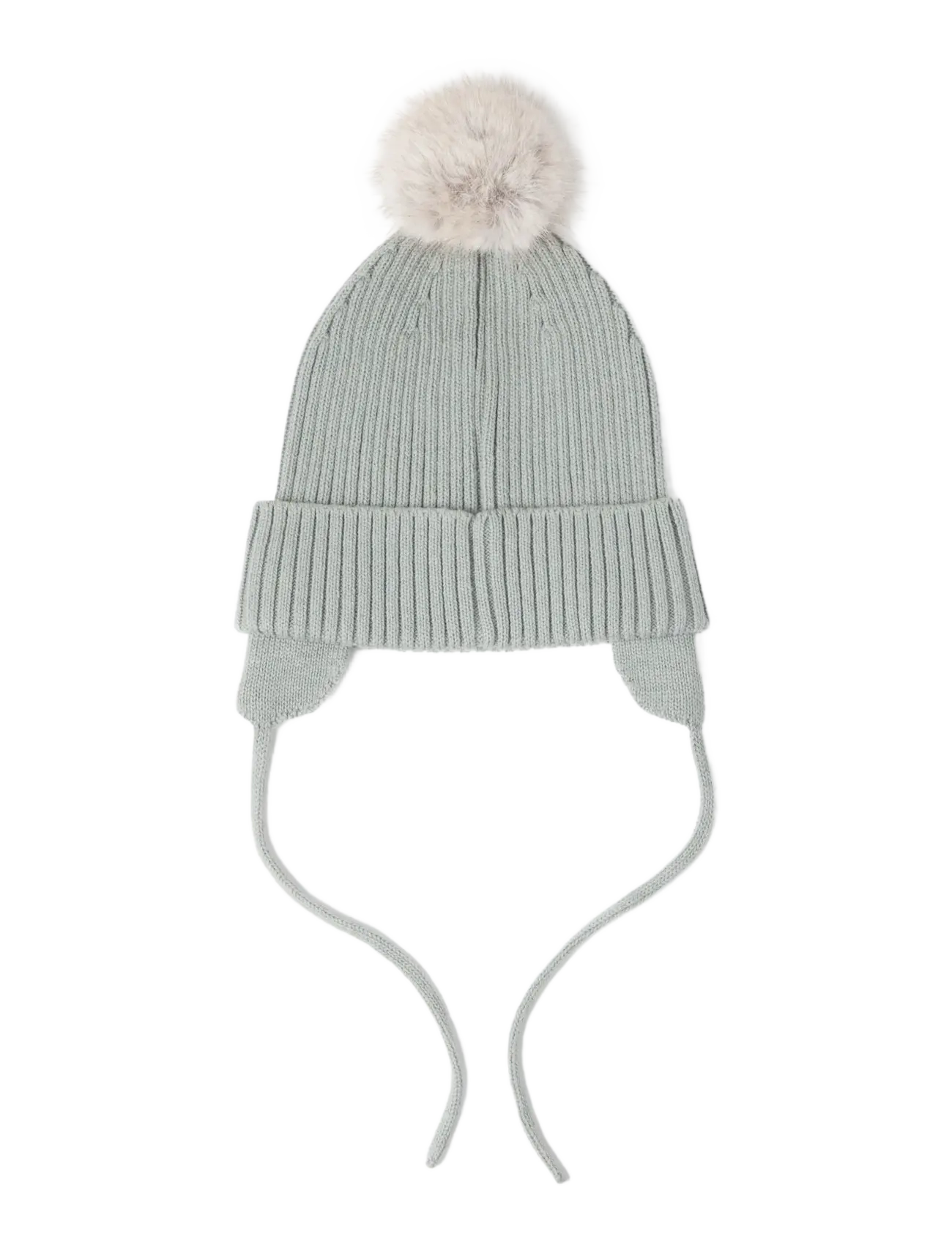 Lindex Cap knitted w pom pom - Beanies - LIGHT DUSTY GREEN / green