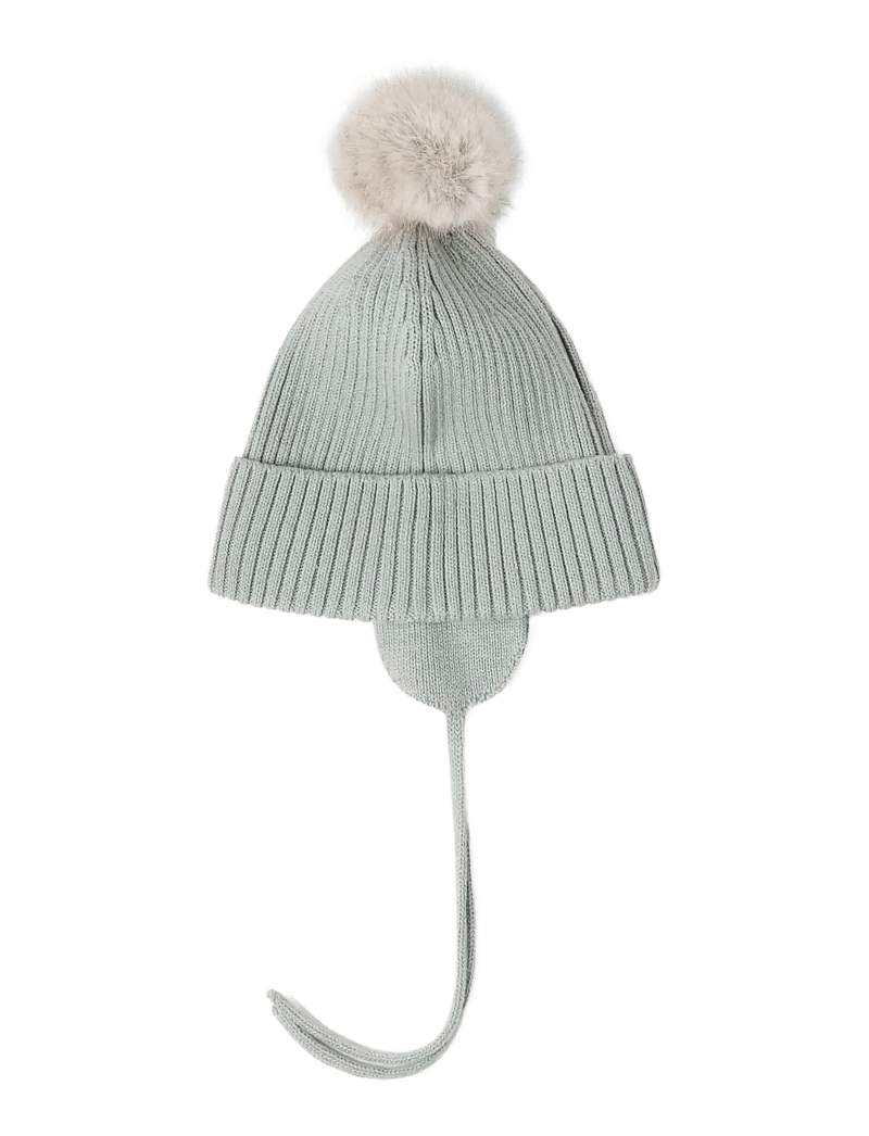 Lindex - Cap knitted w pom pom - beanies - light dusty green - 1