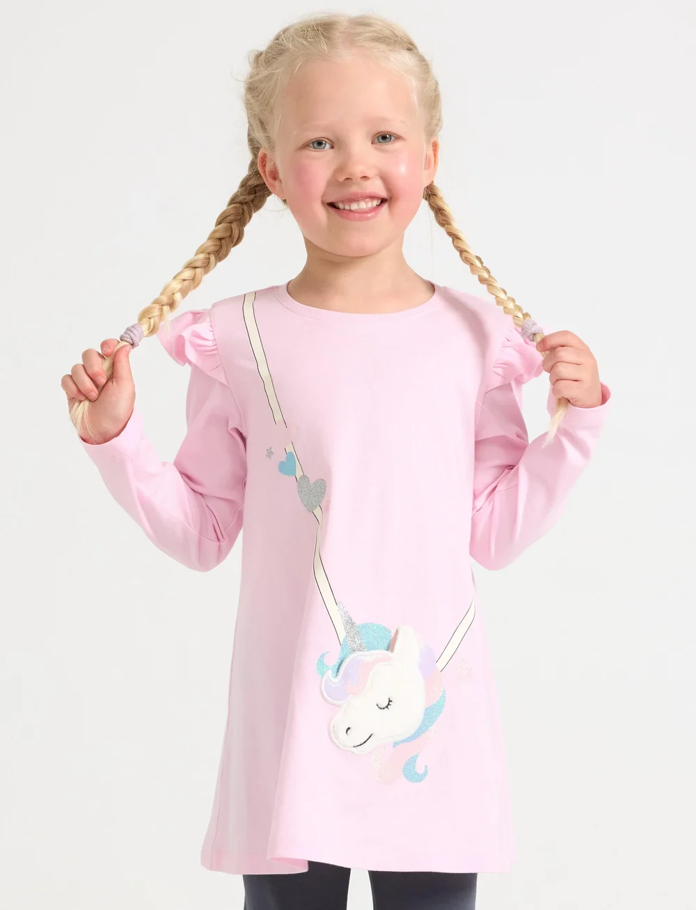 Lindex - Top long unicorn bag detail - langærmede hverdagskjoler - light pink - 0