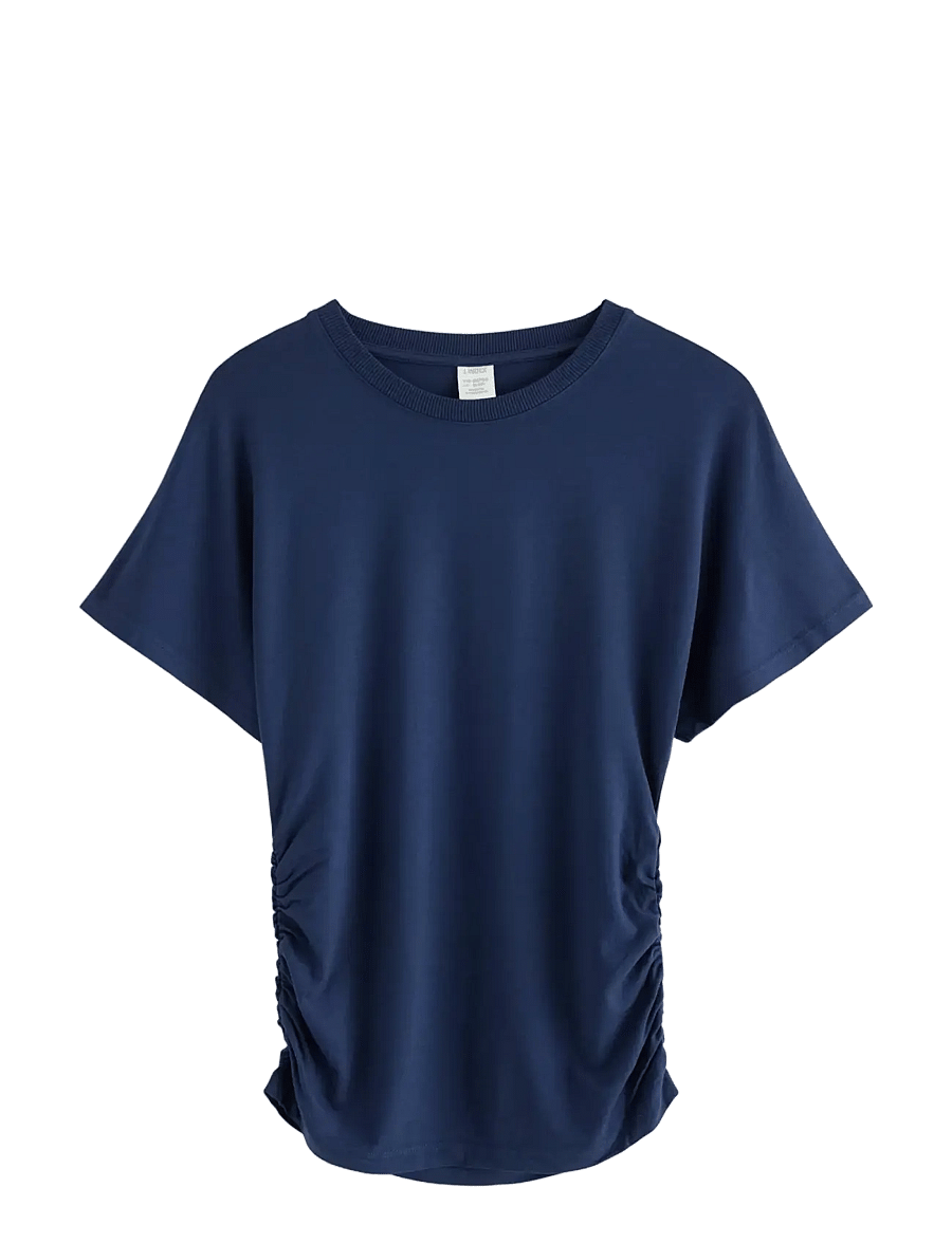 Lindex - Top Wide Sleeve Tee - kurzärmelige - dark blue - 0