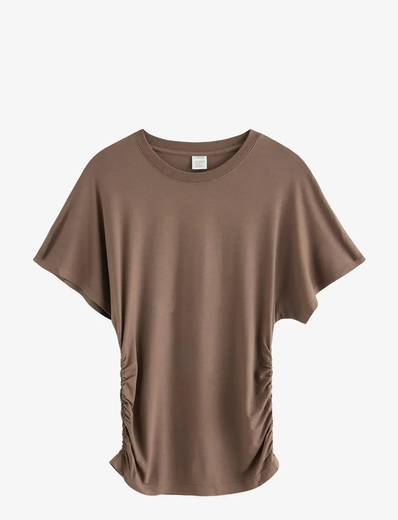 Lindex - Top Wide Sleeve Tee - kurzärmelige - dark brown - 1