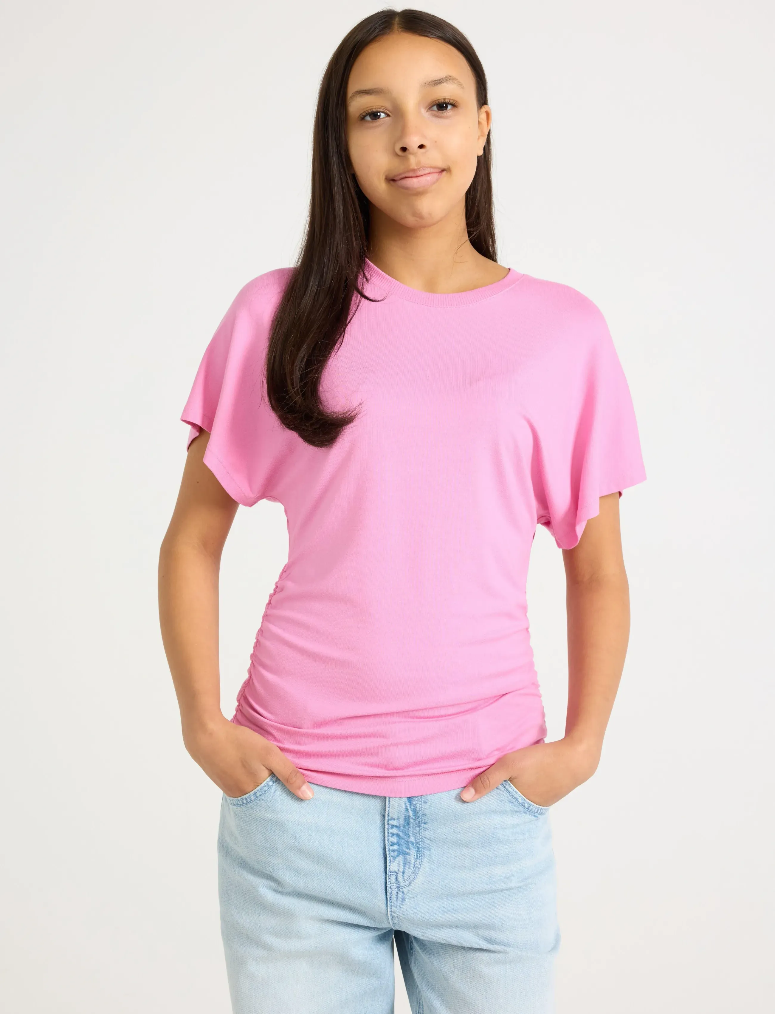 Lindex Top Wide Sleeve Tee - Hauts - LIGHT PINK / pink/rose