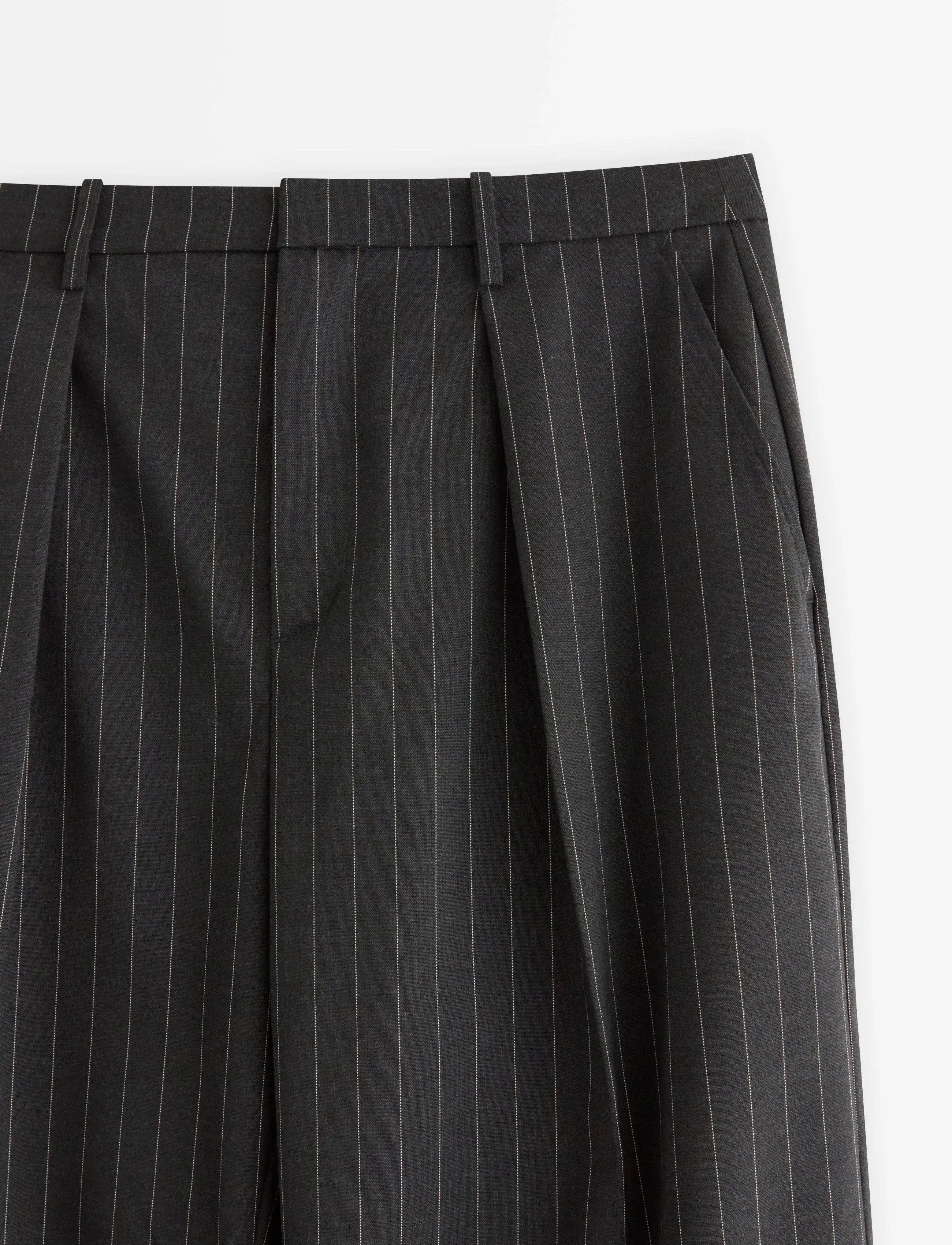 Lindex - Nålestribede bukser - vida byxor - grey - 5