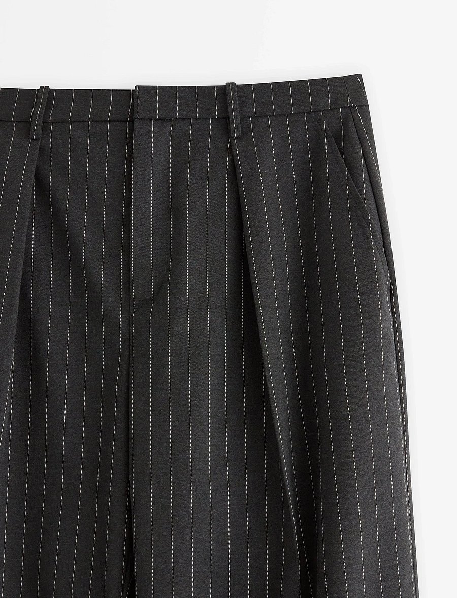 Lindex - Nålestribede bukser - vida byxor - grey - 5