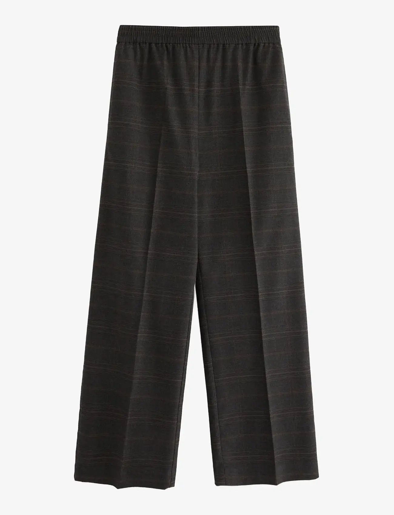 Lindex - Trousers Stella check - straight leg hosen - grey - 0