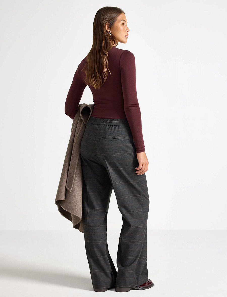 Lindex - Trousers Stella check - hose mit geradem bein - grey - 3
