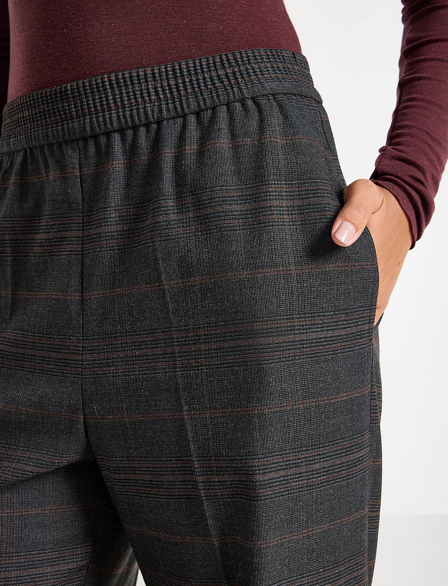 Lindex - Trousers Stella check - hose mit geradem bein - grey - 4