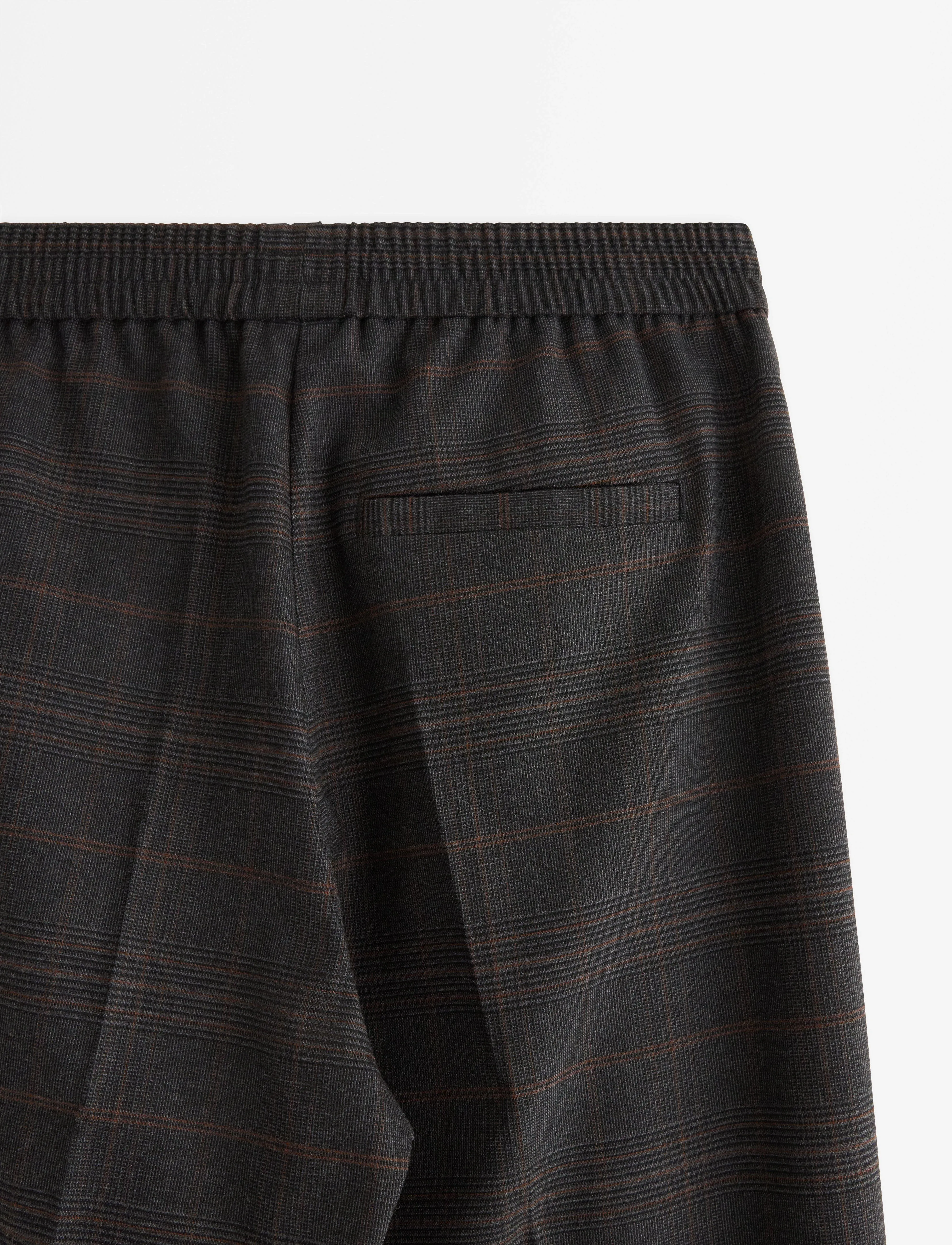 Lindex - Trousers Stella check - raka byxor - grey - 5
