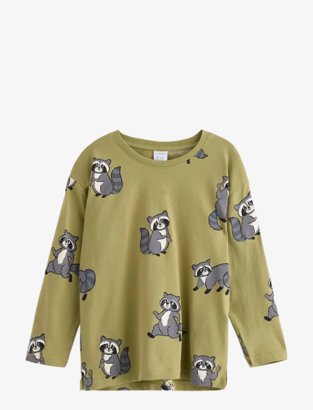 Lindex - Top Ls Racoon aop - langärmelig - khaki - 1