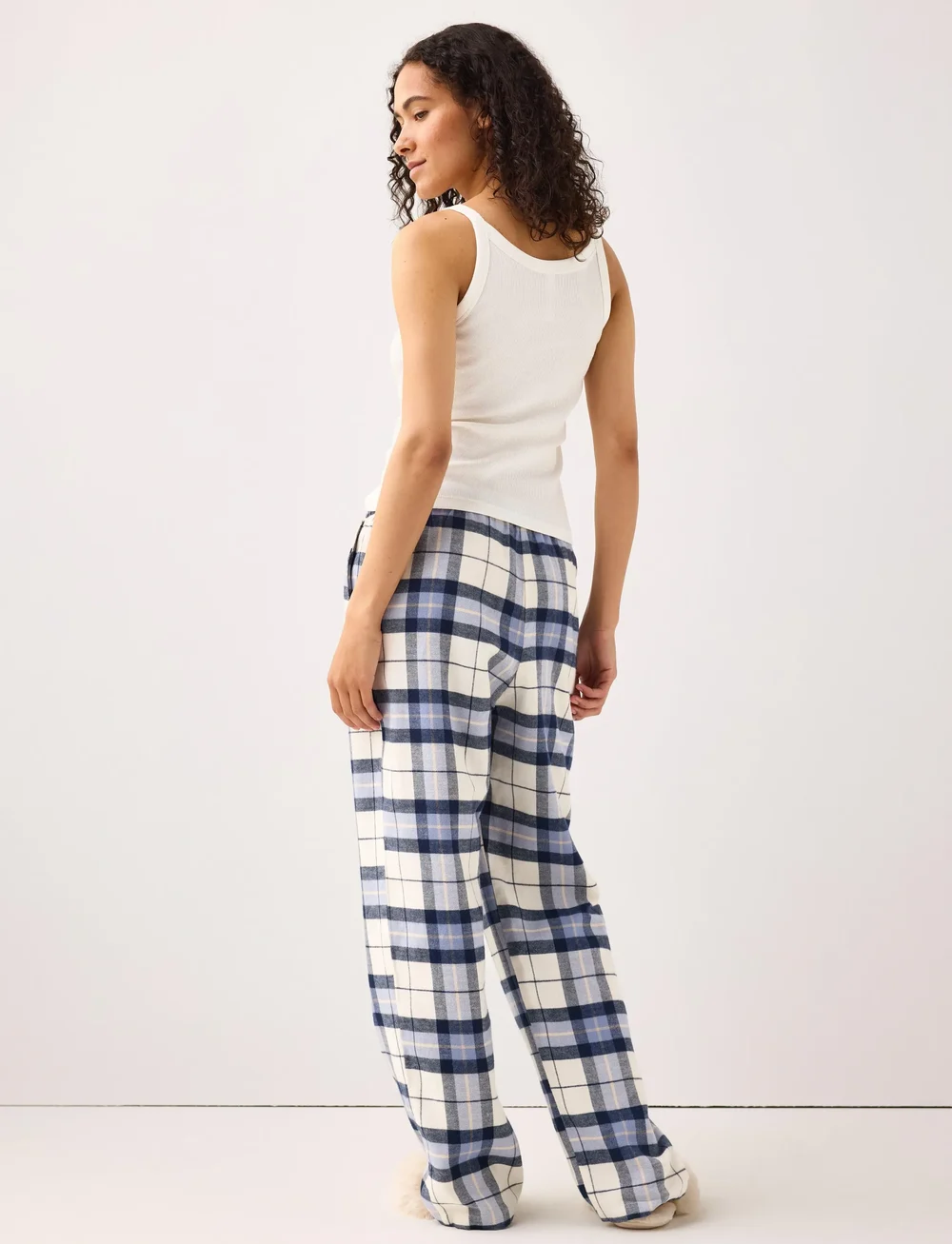 Lindex - Pyjama trousers Y D check - julpyjamas - dusty blue - 3