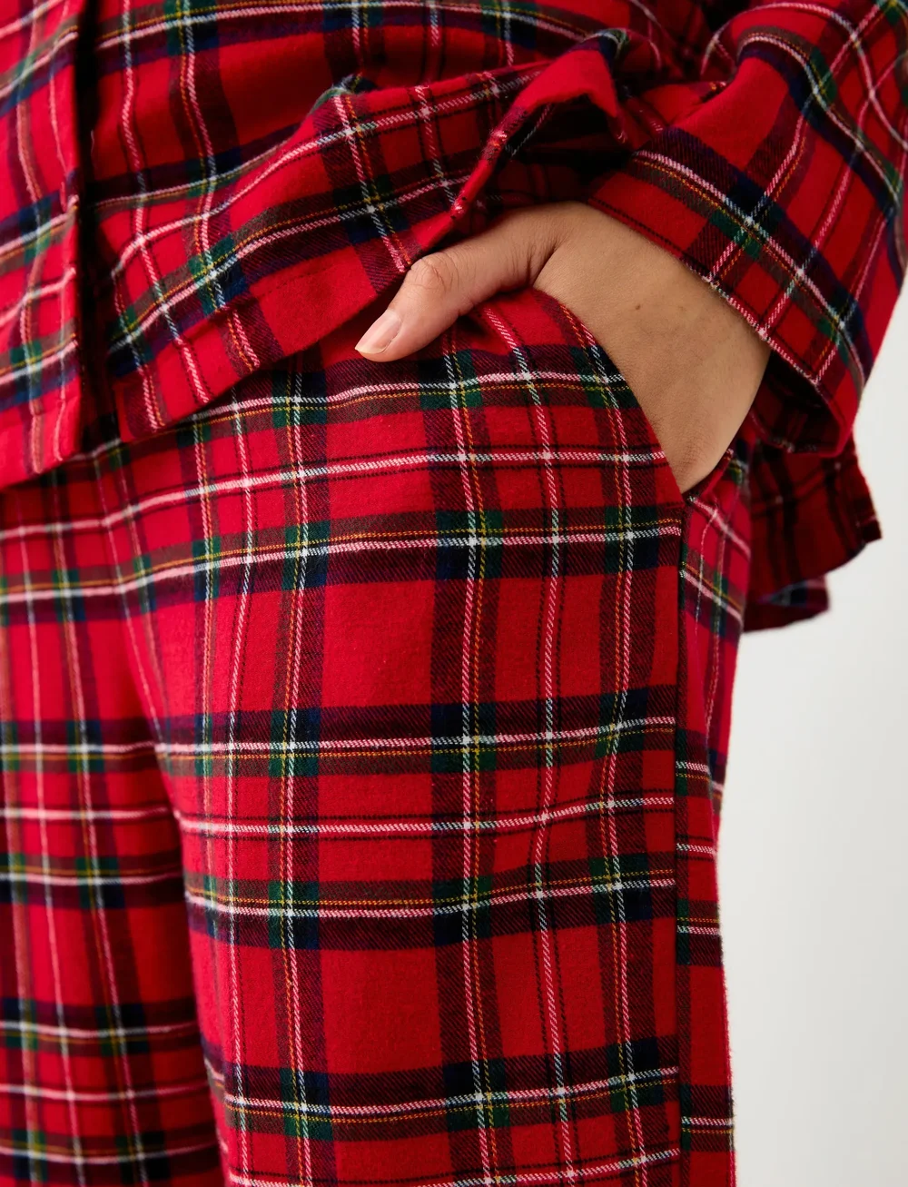 Lindex - Pyjama trousers Y D check - julpyjamas - red - 4