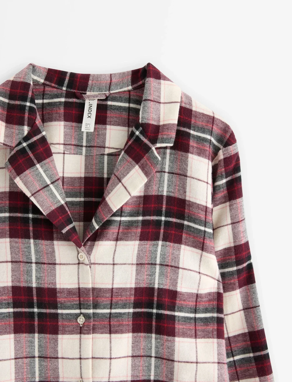 Lindex - Nightshirt flannel check - Överdelar - dark dusty red - 5