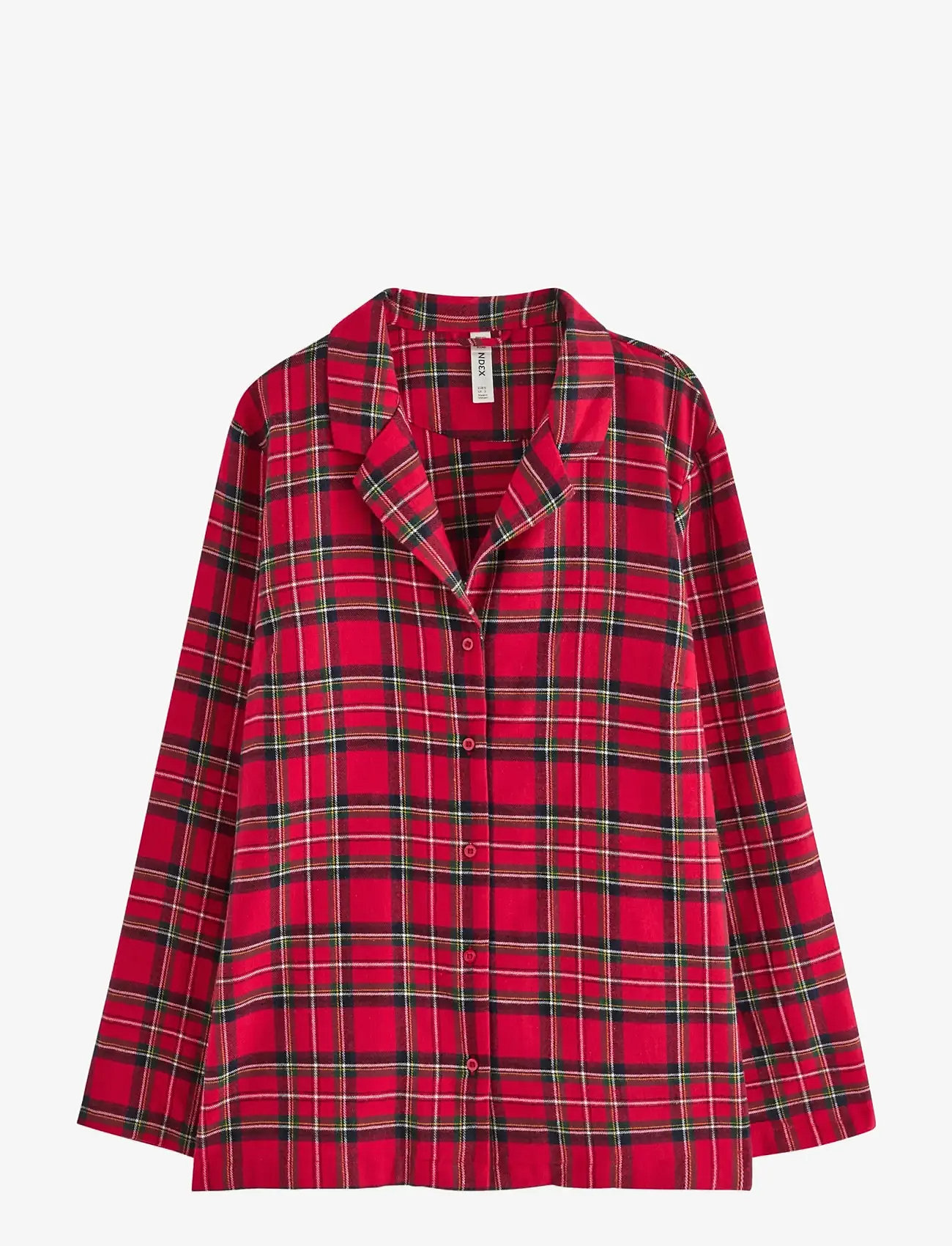 Lindex - Pyjamasskjorte i flonel - oberteile - red - 1