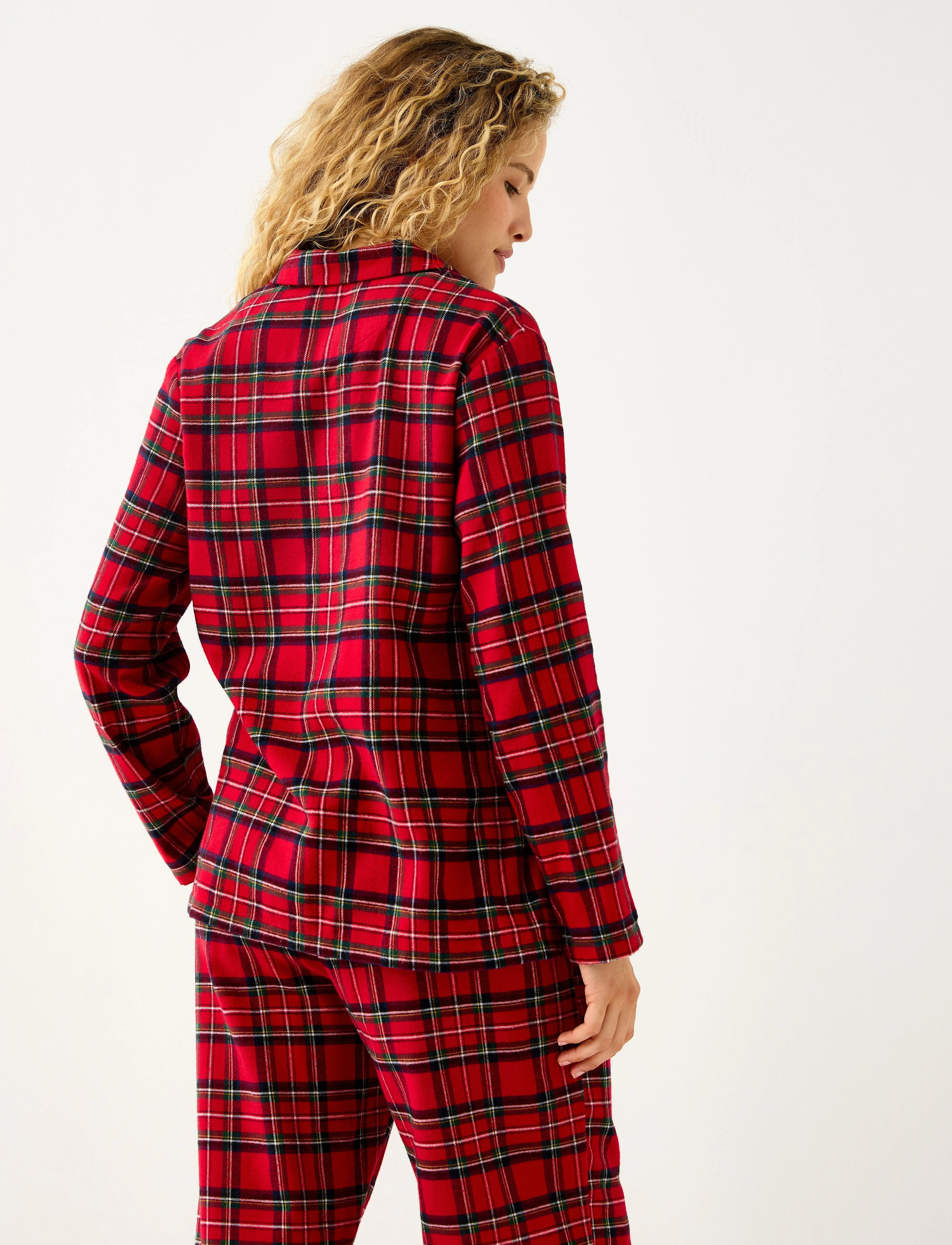 Lindex - Nattskjorta i flanell - tops - red - 3