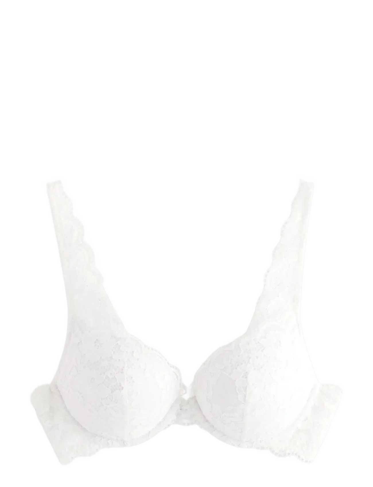 Lindex Malva push-up bra with lace - BH:ar - WHITE / white