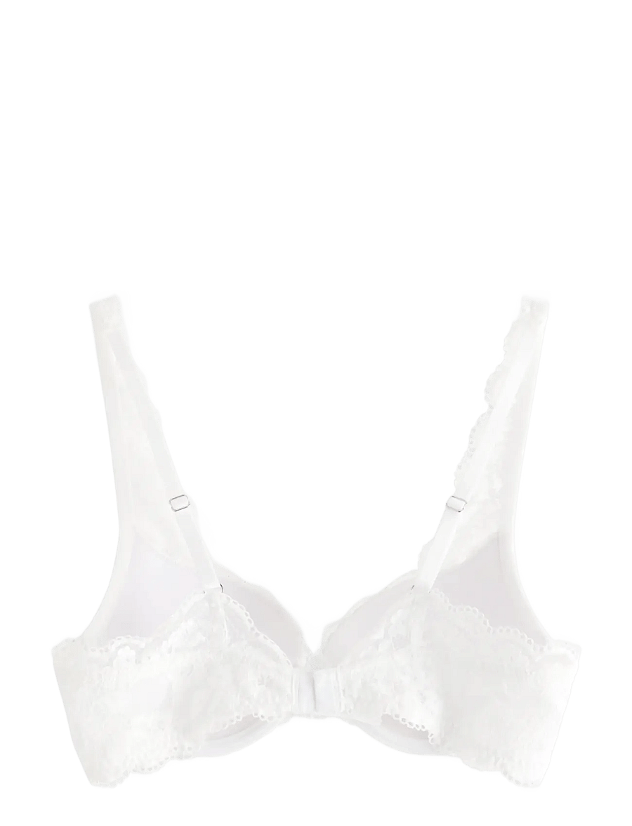 Lindex - Malva push-up bra with lace - bh:ar med bygel - white - 2