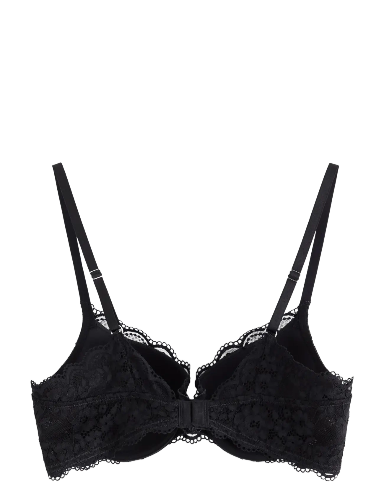Lindex - Lilja t-shirt bra with lace - t-shirt bhs - black - 2