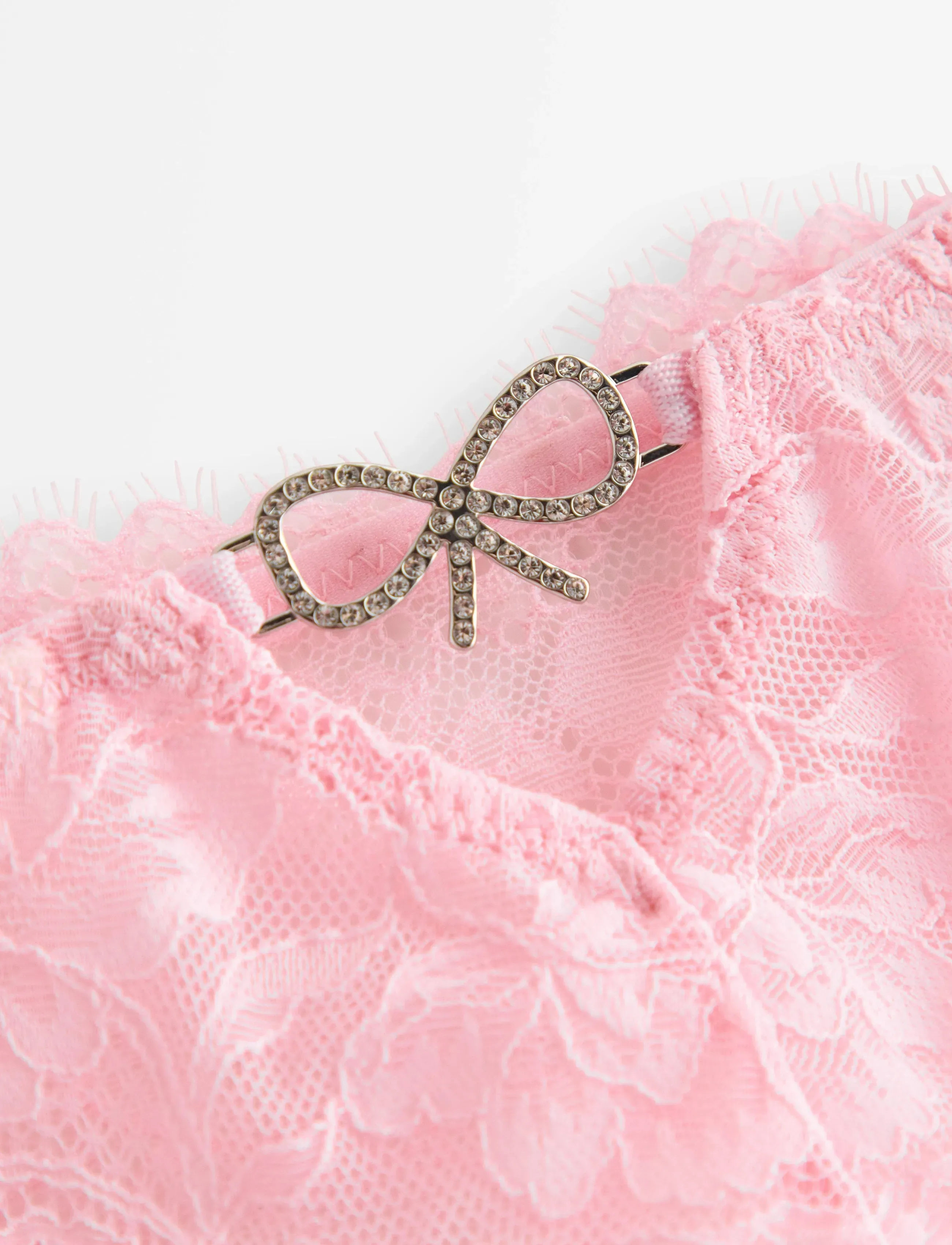 Lindex - Thong Reg Lily Bling - siaurikės - light pink - 5