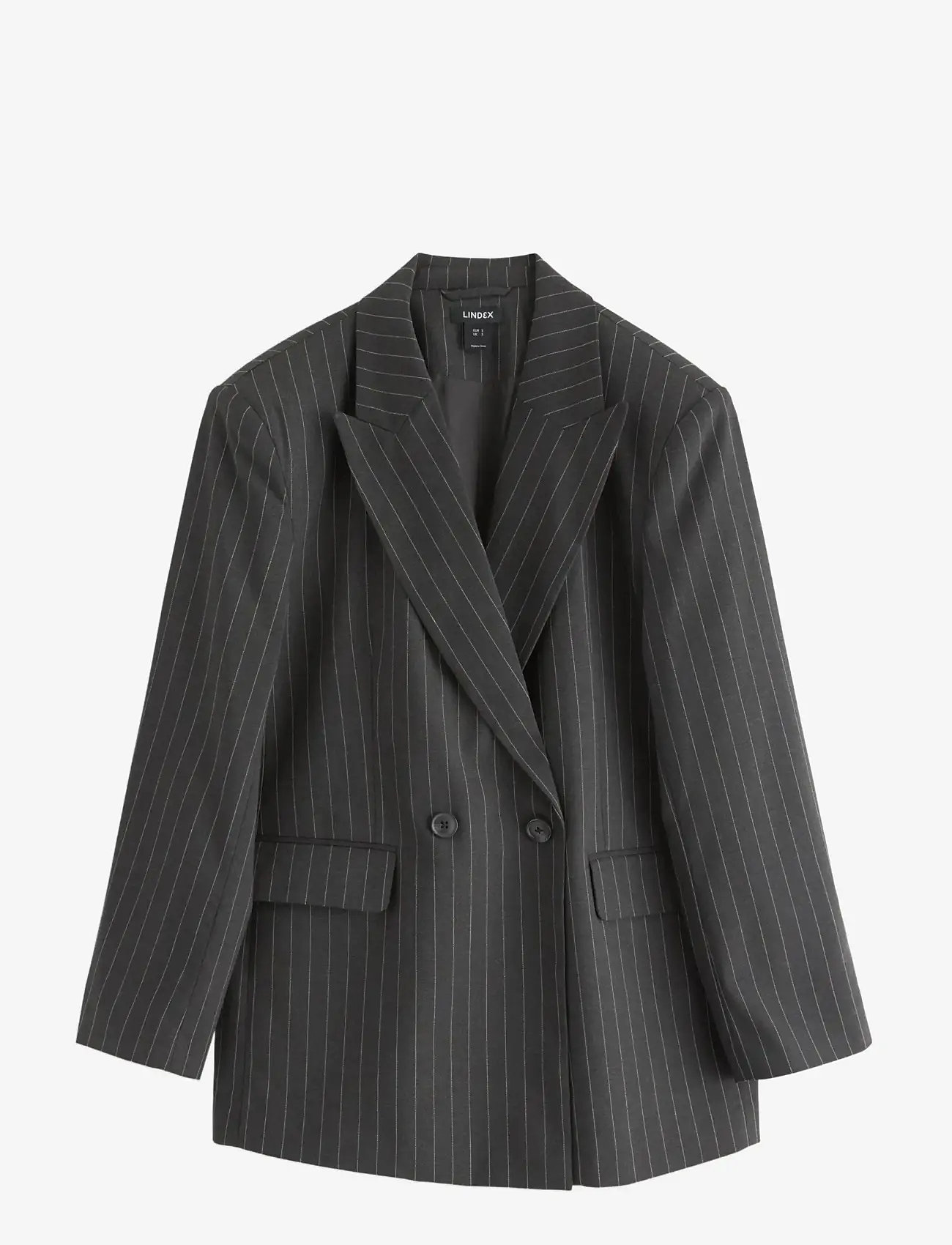 Lindex - Nålestribet blazer - kahes joones nööpidega bleiserid - grey - 1
