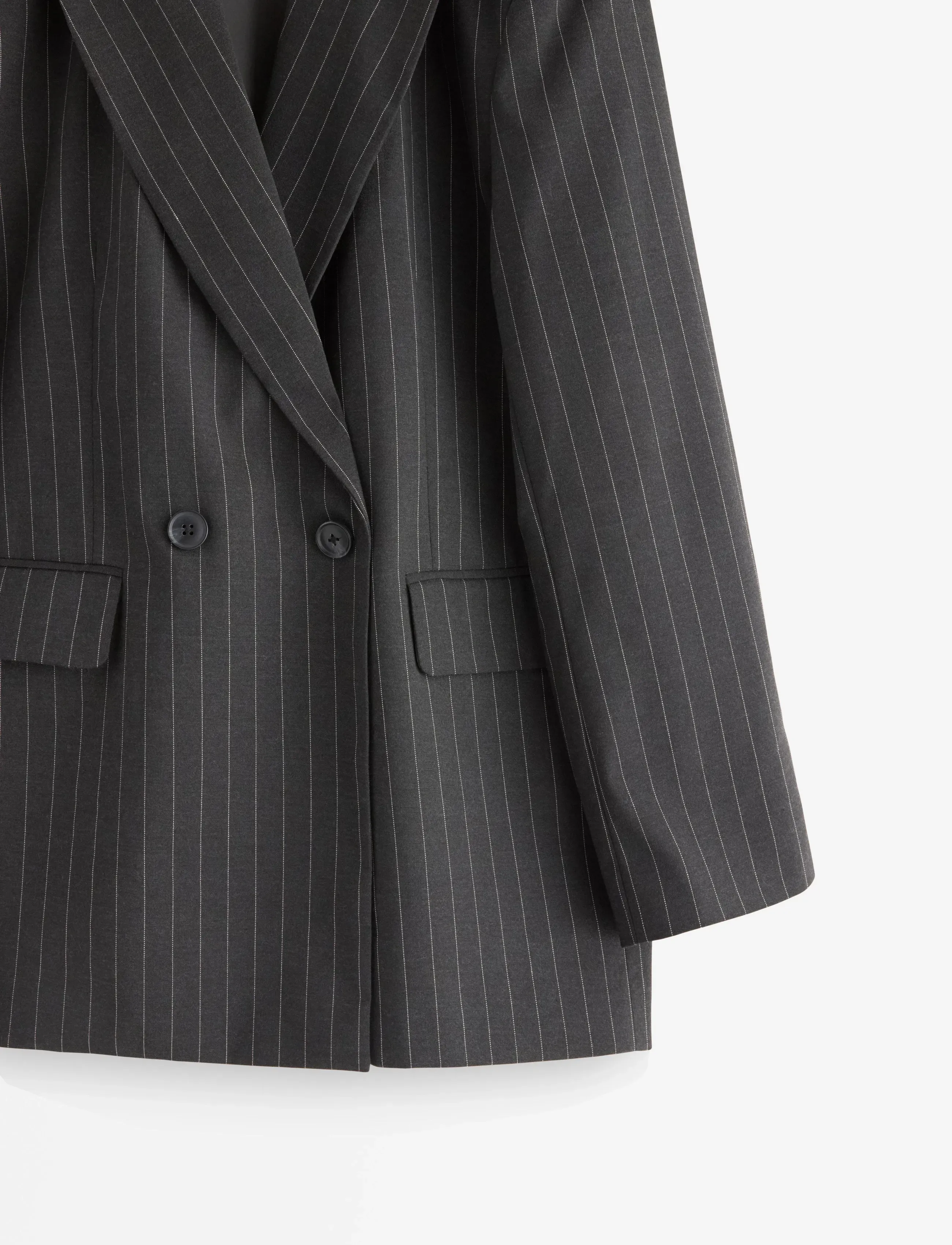 Lindex - Nålestribet blazer - kahes joones nööpidega bleiserid - grey - 5