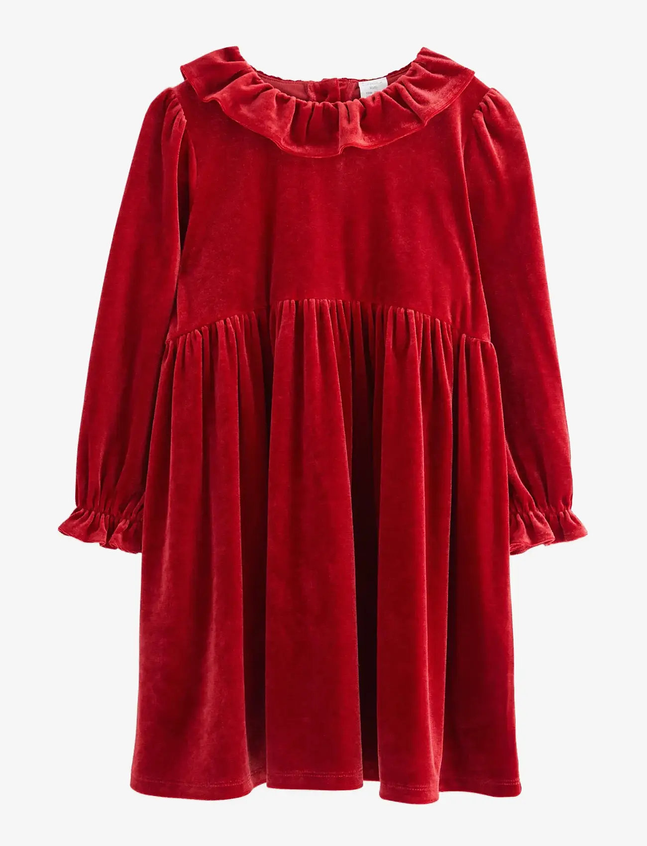 Lindex - Langermet kjole i fløyel - partykleider - dark dusty red - 1