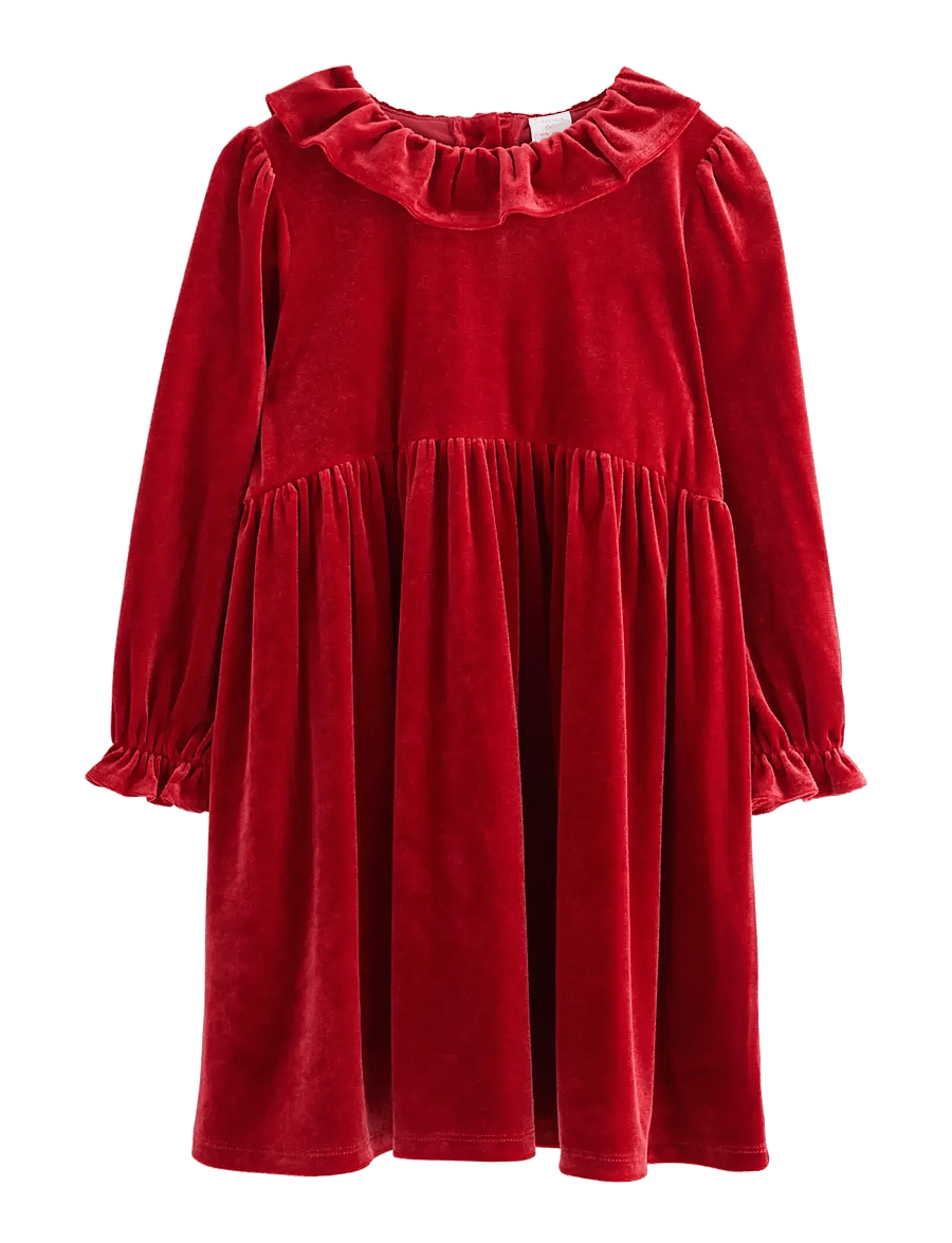 Lindex - Långärmad klänning i sammet - festkjoler - dark dusty red - 1
