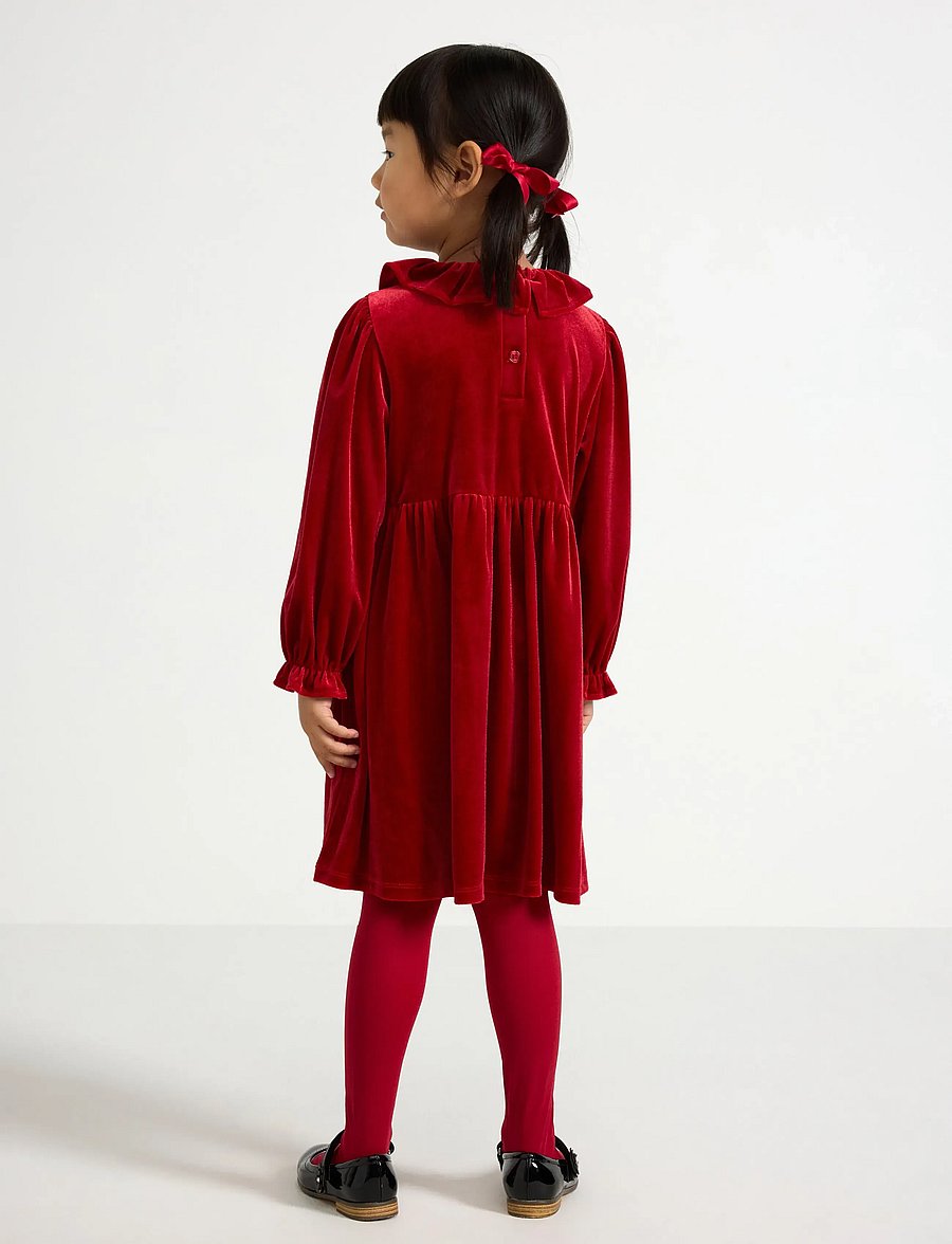 Lindex - Långärmad klänning i sammet - festkjoler - dark dusty red - 3
