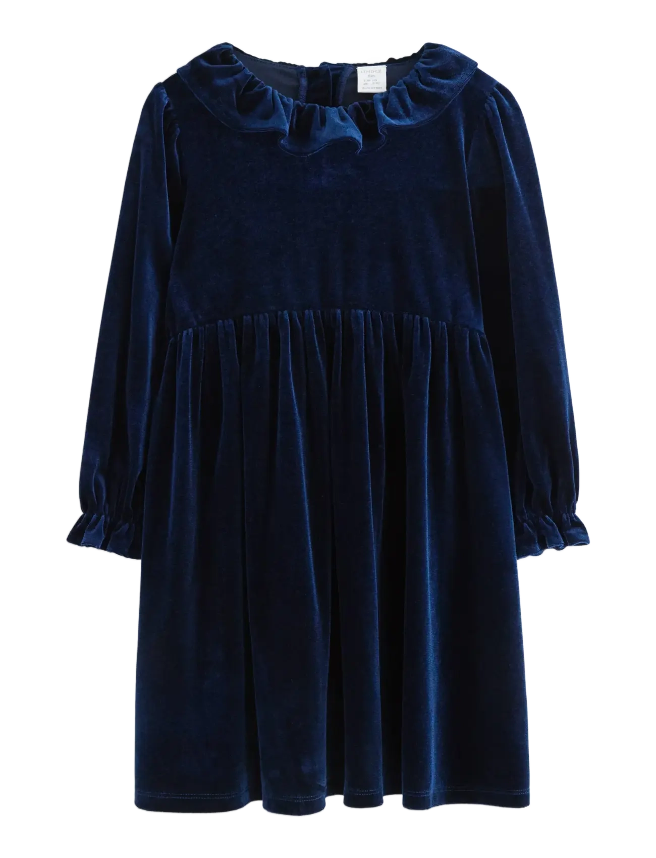 LINDEX Langermet Kjole I Fløyel Navy - 104 - Kinder