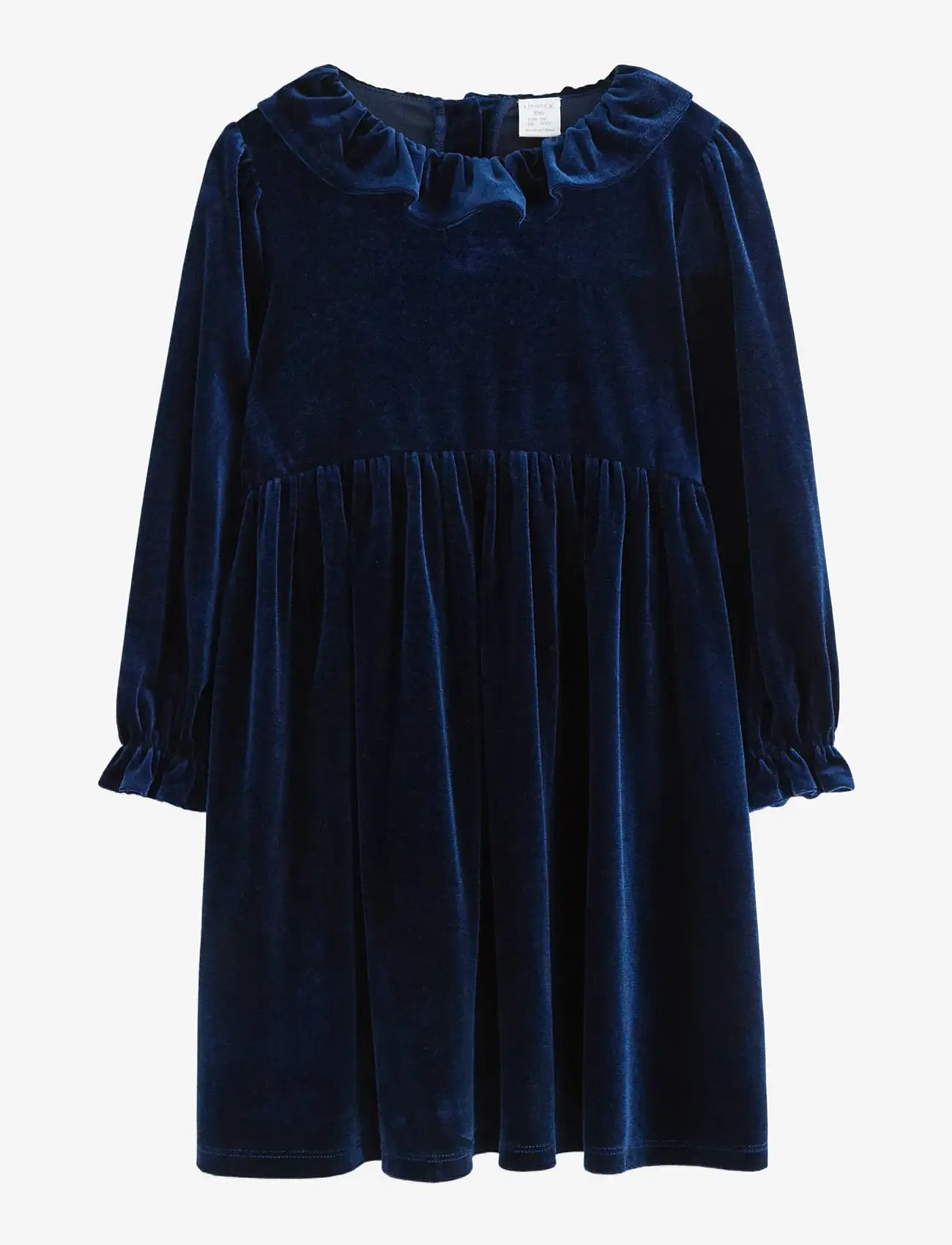 Lindex - Långärmad klänning i sammet - festkjoler - navy - 1