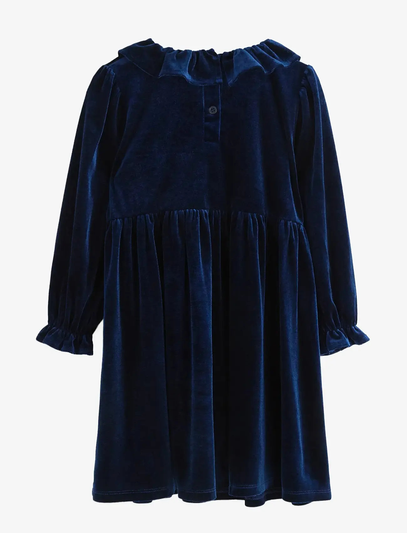 Lindex - Långärmad klänning i sammet - festkjoler - navy - 2