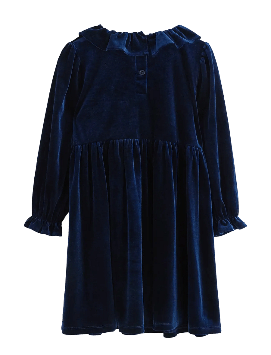 Lindex - Långärmad klänning i sammet - partykleider - navy - 2