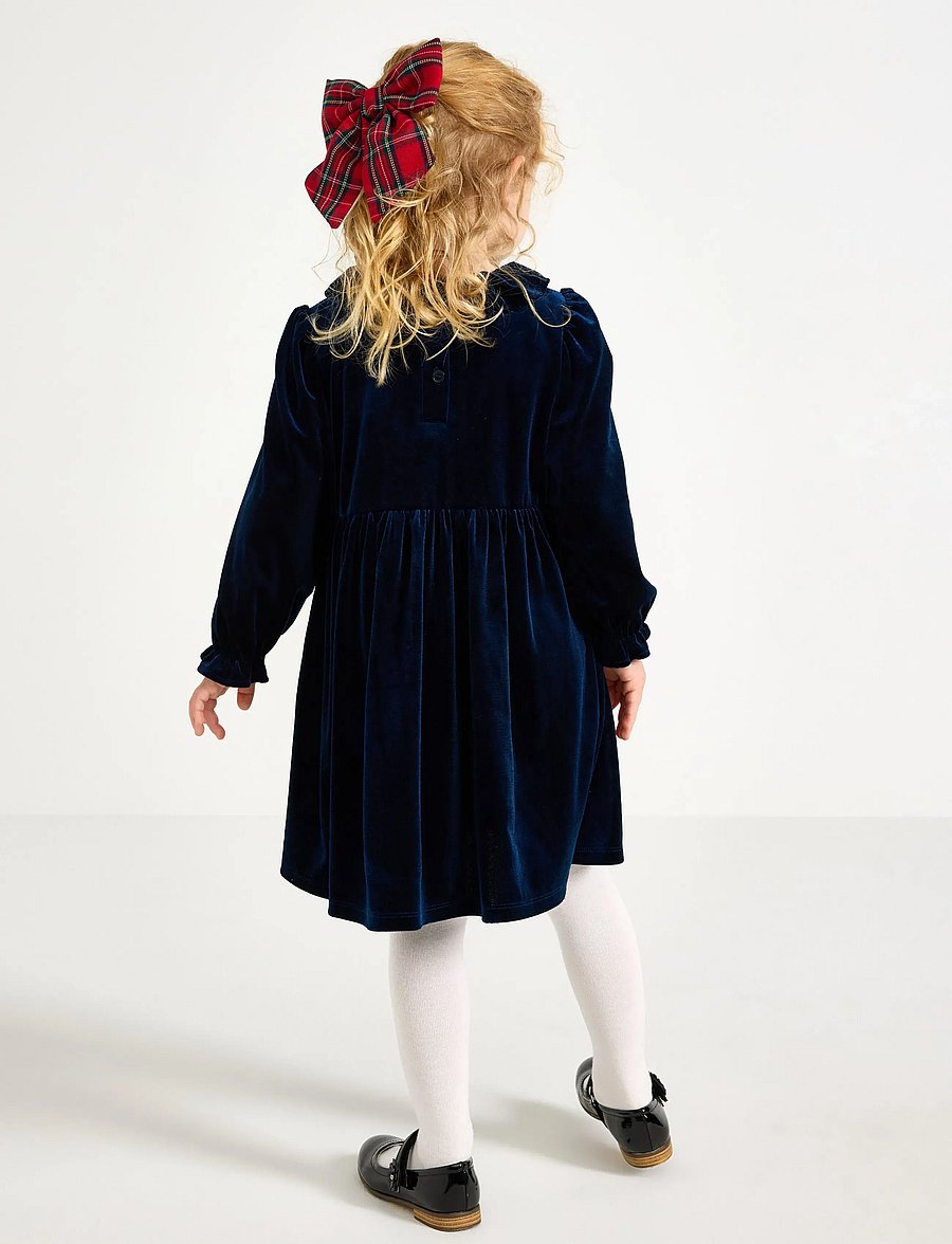 Lindex - Långärmad klänning i sammet - partykleider - navy - 3