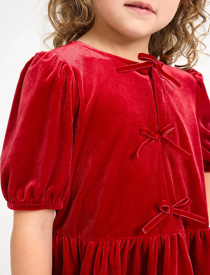 Lindex - Kortärmad topp i sammet - blusar & tunikor - dark dusty red - 4