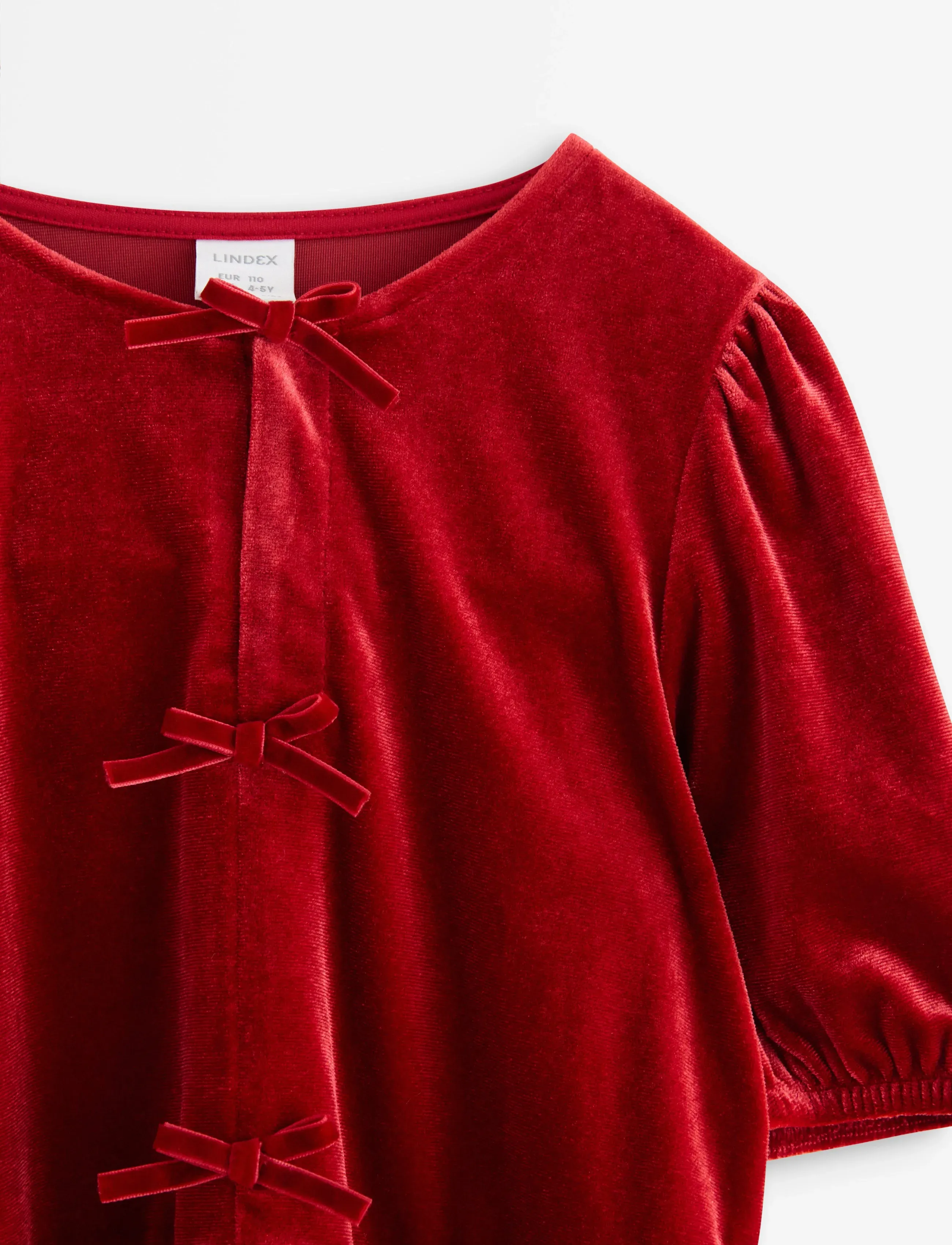 Lindex - Kortærmet top i fløjl - blusar & tunikor - dark dusty red - 5