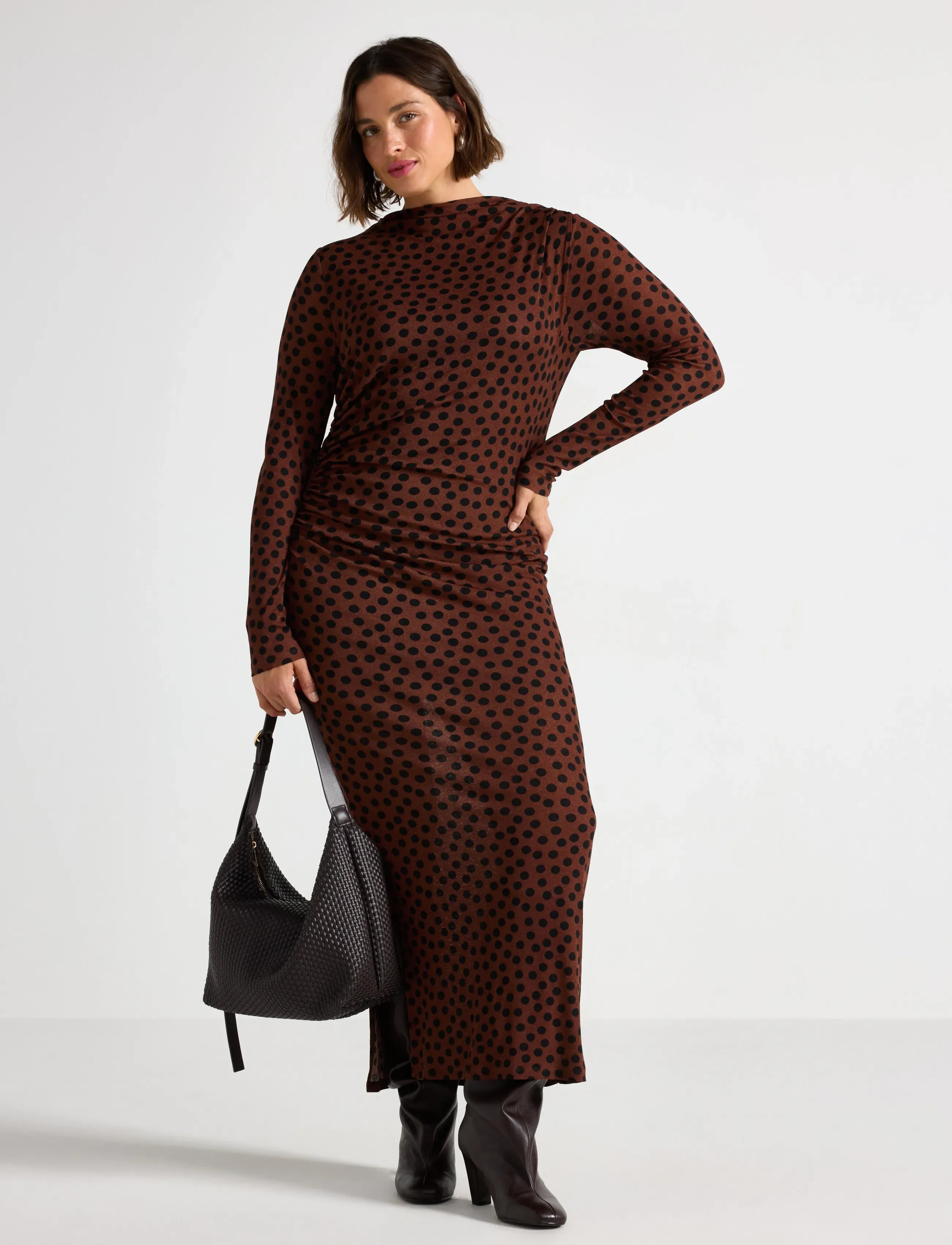 Lindex Dress Tilde - Kleider - DARK BROWN / brown