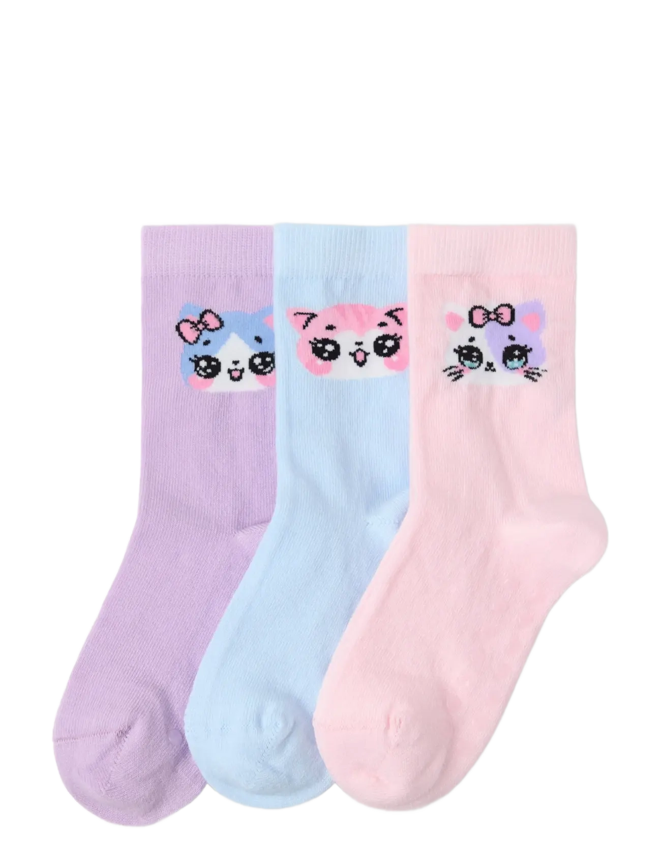 Lindex Sock 3 p Kawaii - Teens 140-176 - LIGHT PINK / purple